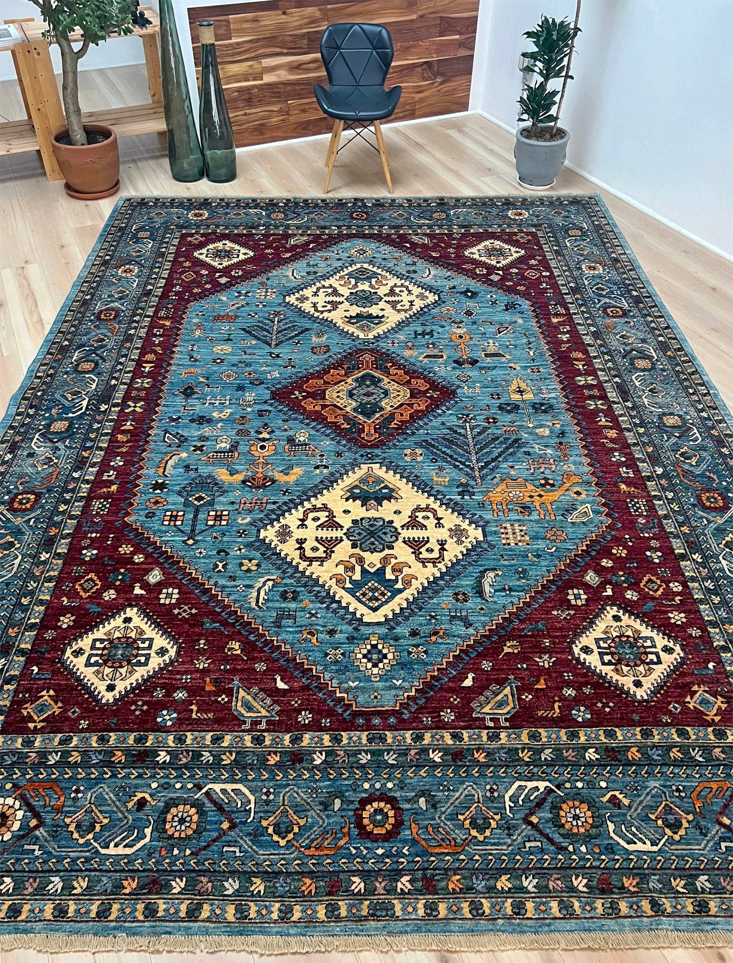 Serapi handmade contemporary rug. Wool tribal oriental rug shop san francisco bay area. Buy handmade rug near me.