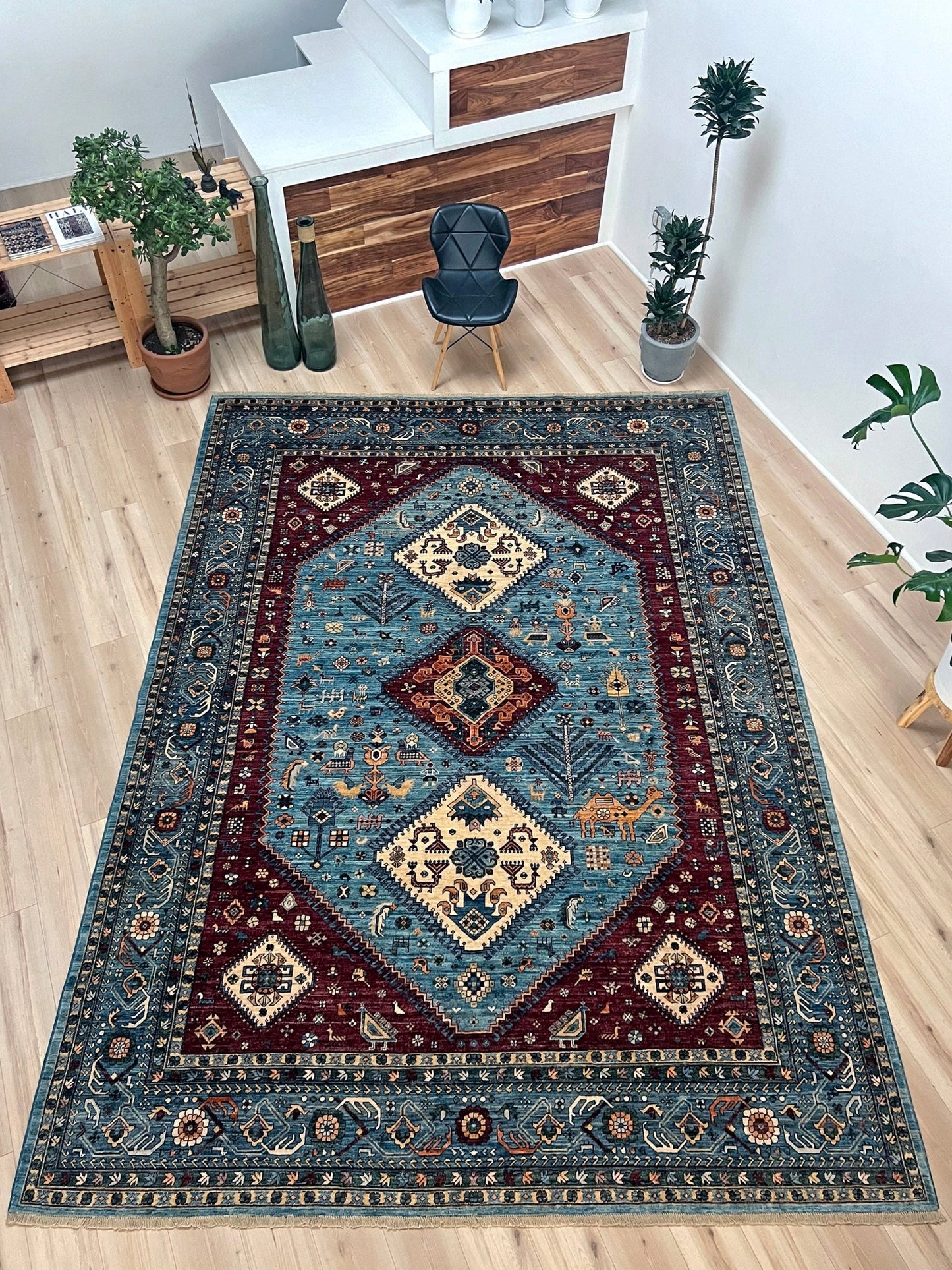 Serapi handmade contemporary rug. Wool tribal oriental rug shop san francisco bay area. Buy handmade rug near me.