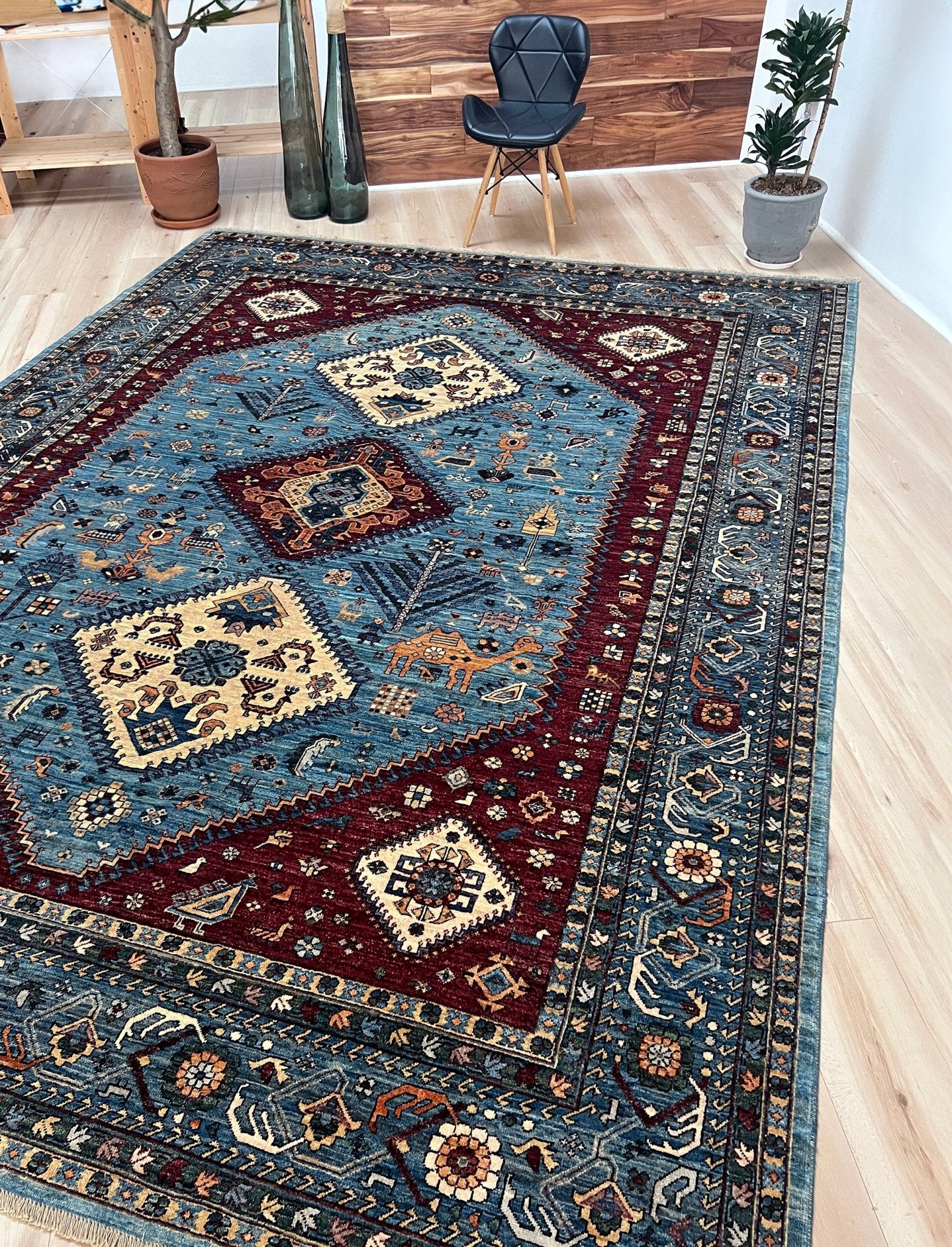 Serapi handmade contemporary rug. Wool tribal oriental rug shop san francisco bay area. Buy handmade rug near me.