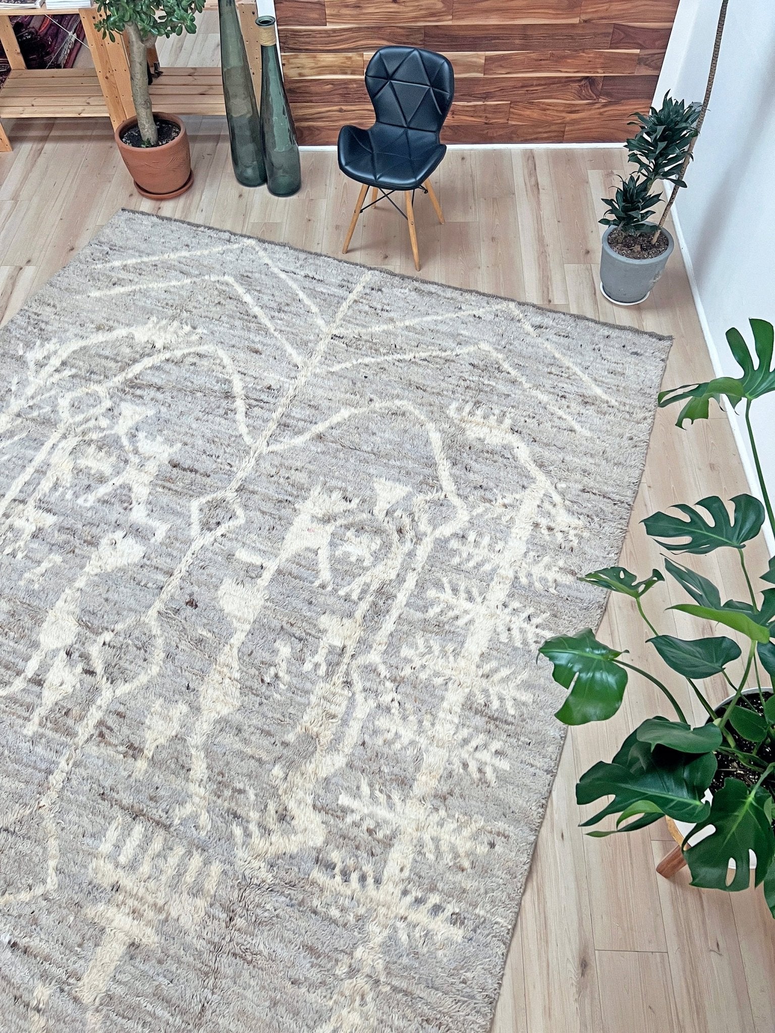 moroccan shag wool minimalist rug shop san francisco bay area. Minimalist handmade area rug. Buy rug online. 