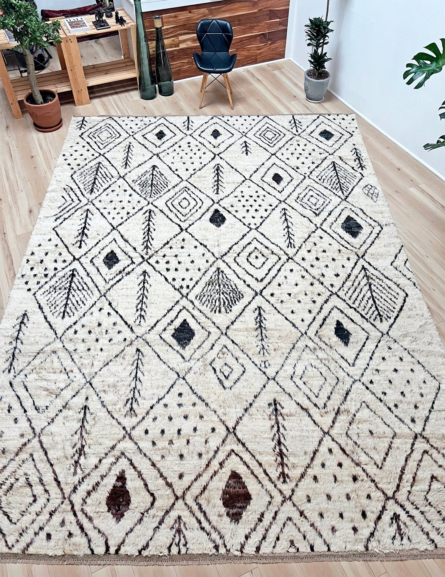 Moroccan Shag minimalist rug wool handmade 10x14 large area rug. Rug shop San Francisco Bay Area. Buy rug online.