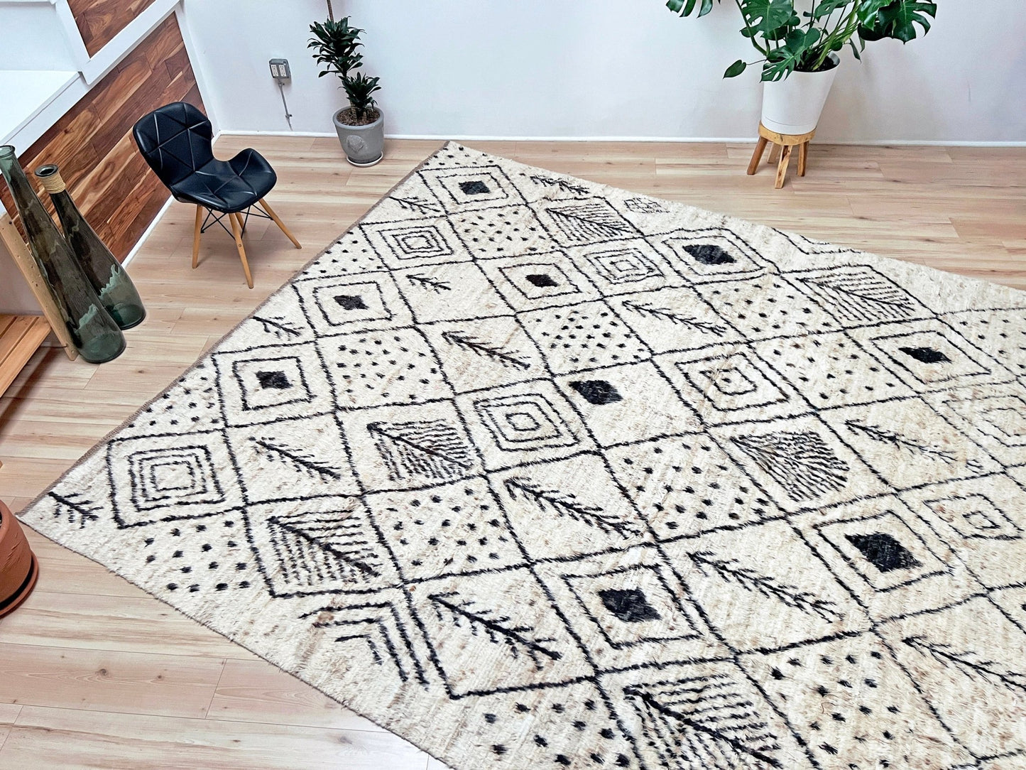 Moroccan Shag minimalist rug wool handmade 10x14 large area rug. Rug shop San Francisco Bay Area. Buy rug online.