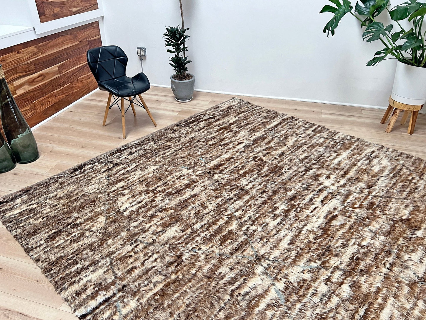 8x10 Large Shag wool rug. Handmade rug shop San francisco bay area.