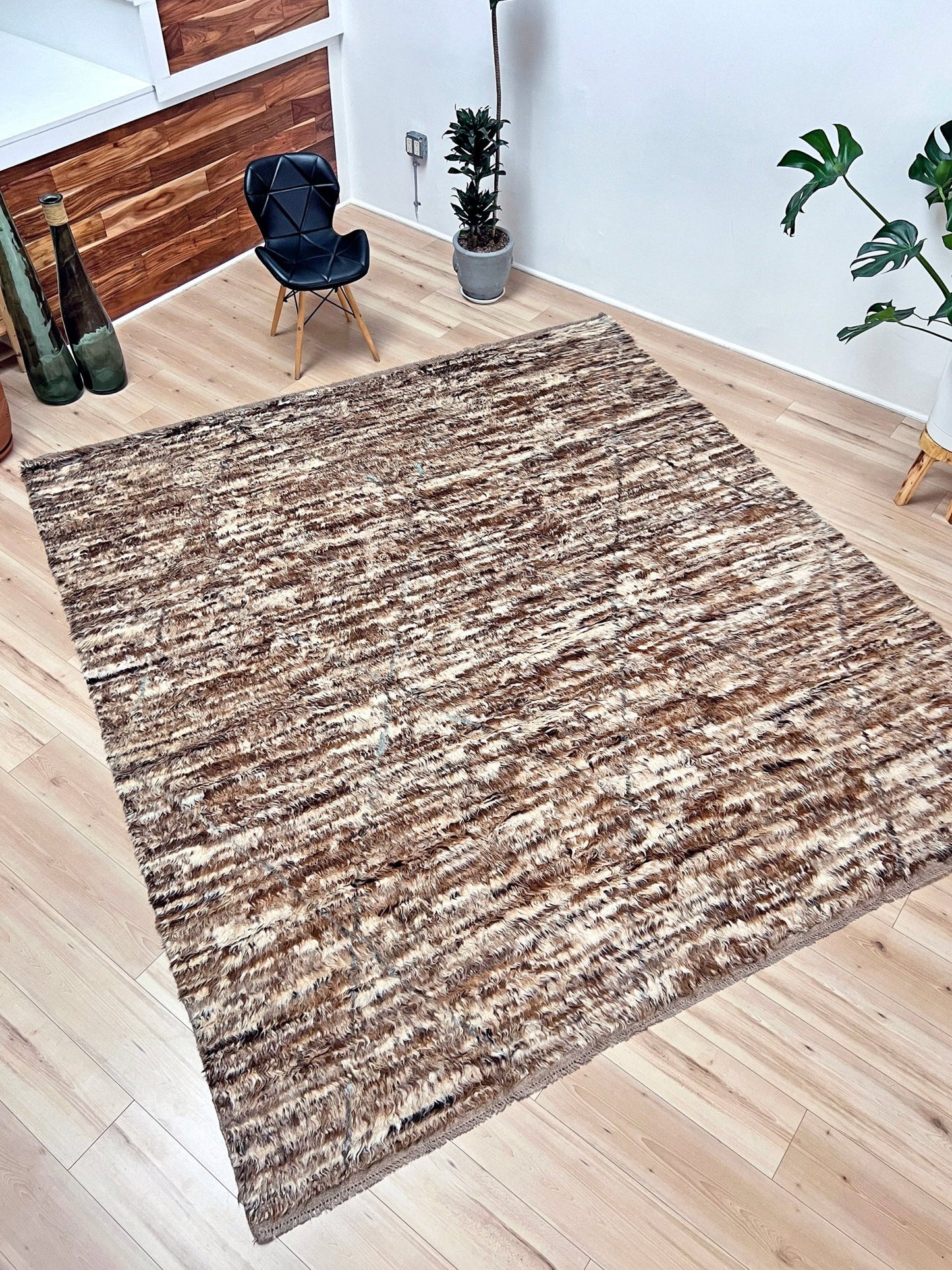 8x10 Large Shag wool rug. Handmade rug shop San francisco bay area.