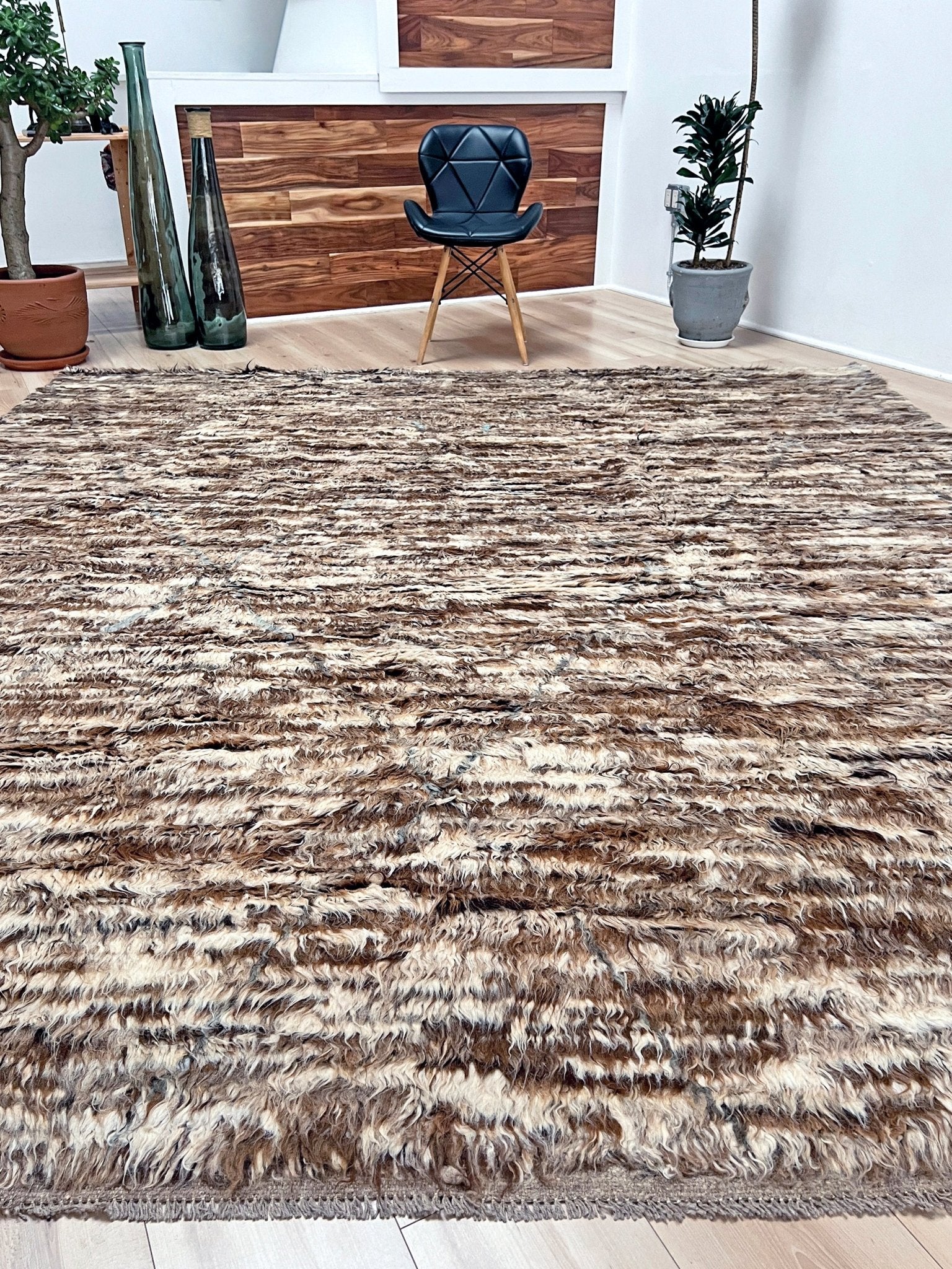 8x10 Large Shag wool rug. Handmade rug shop San francisco bay area.