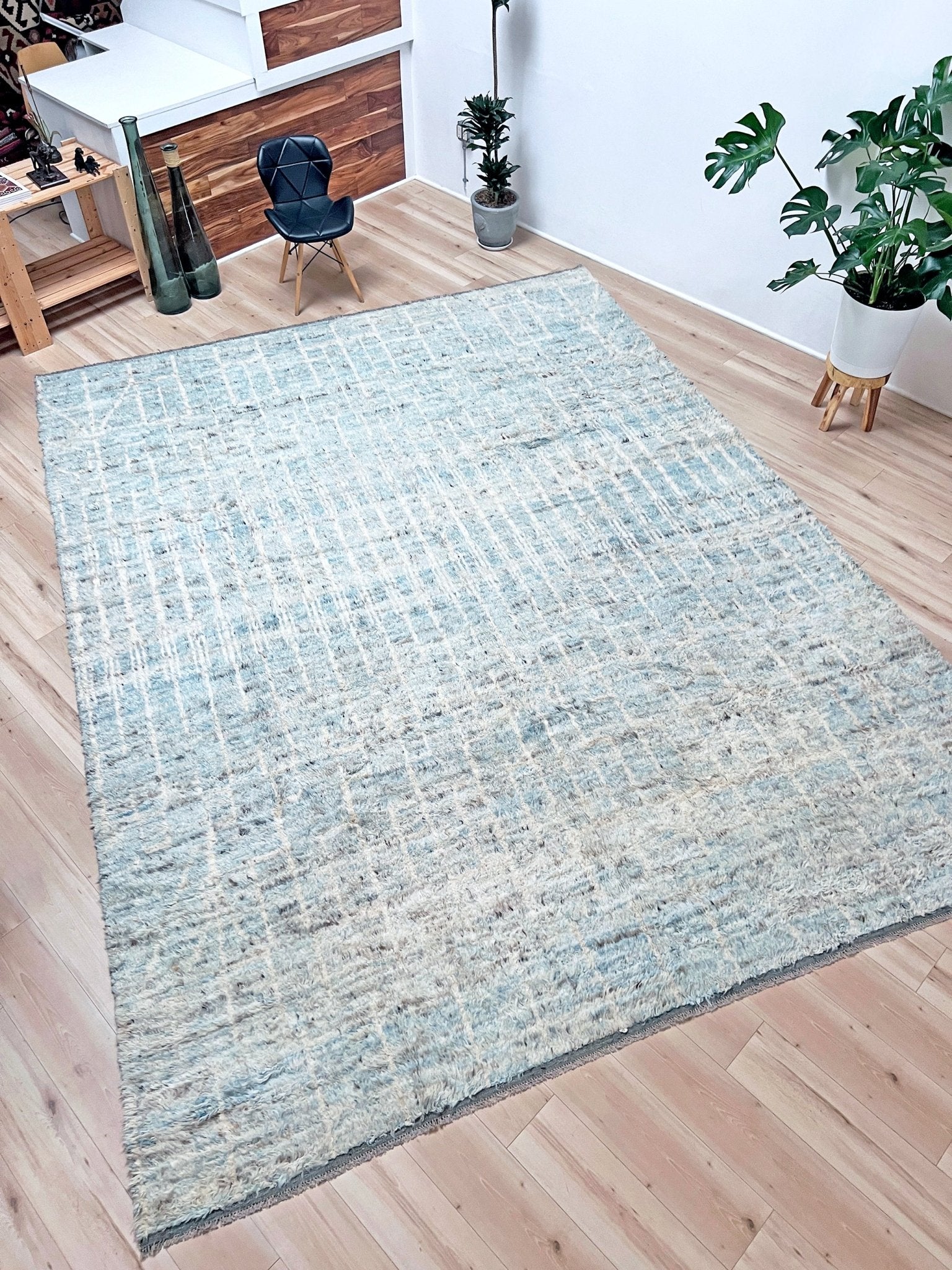 Moroccan Shag minimalist rug wool handmade 10x14 large area rug. Rug shop San Francisco Bay Area. Buy rug online.