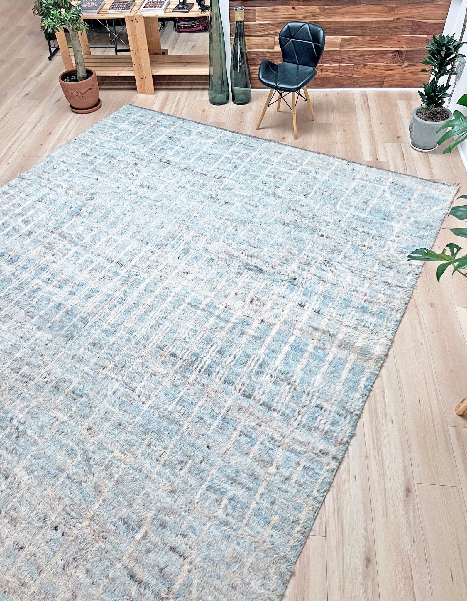 Moroccan Shag minimalist rug wool handmade 10x14 large area rug. Rug shop San Francisco Bay Area. Buy rug online.