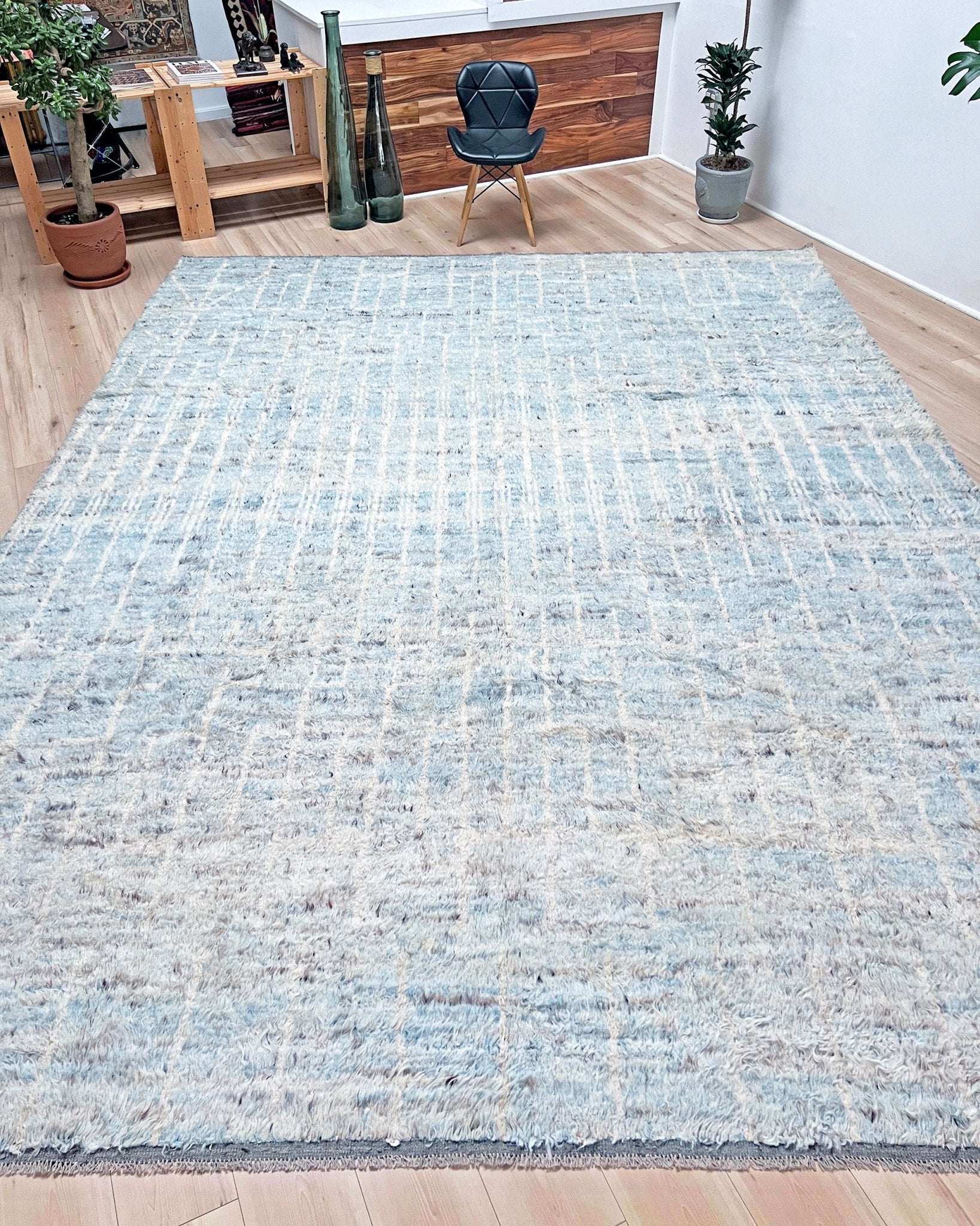 Moroccan Shag minimalist rug wool handmade 10x14 large area rug. Rug shop San Francisco Bay Area. Buy rug online.