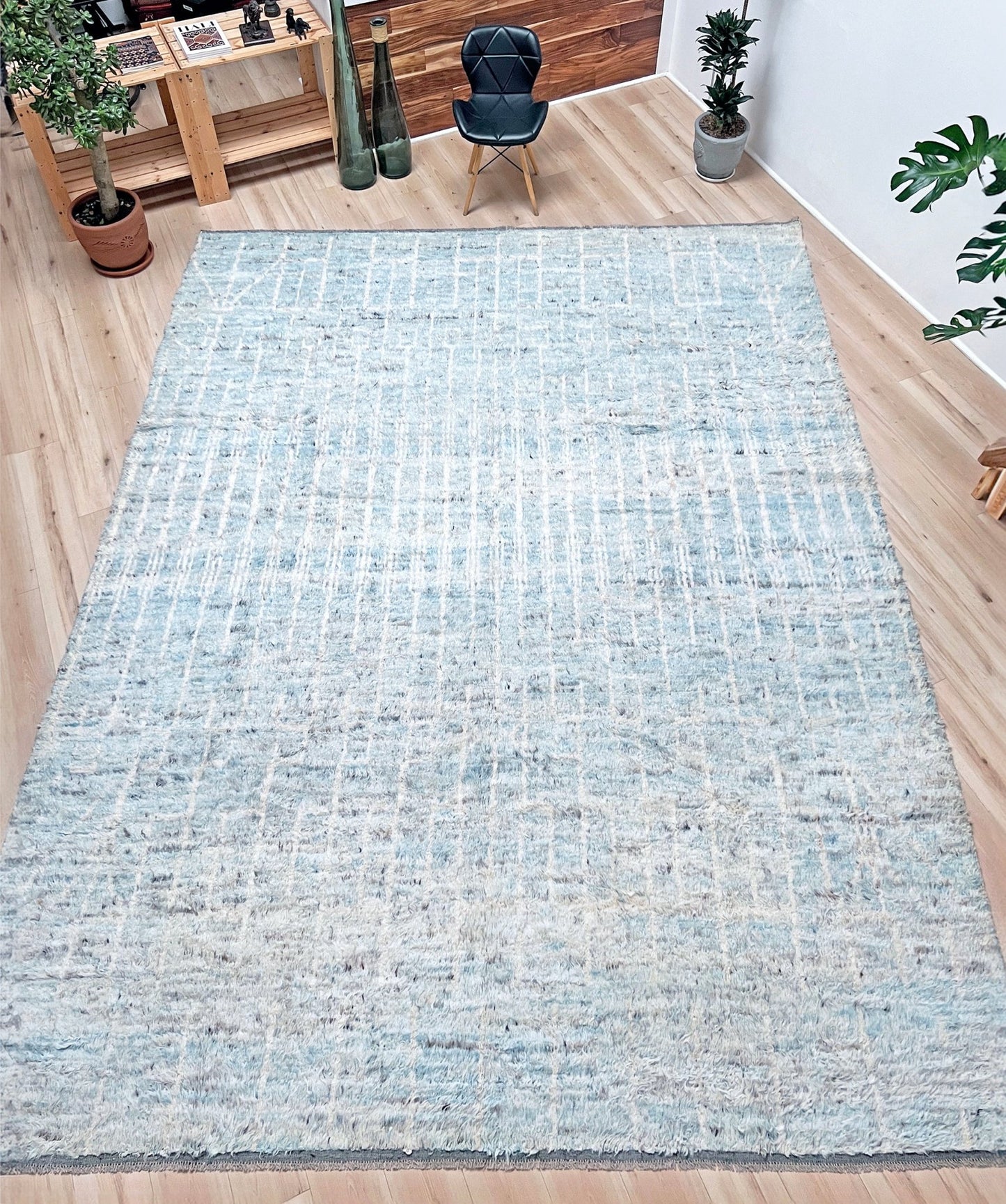 Moroccan Shag minimalist rug wool handmade 10x14 large area rug. Rug shop San Francisco Bay Area. Buy rug online.