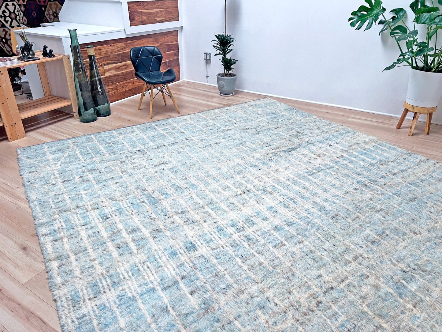 Moroccan Shag minimalist rug wool handmade 10x14 large area rug. Rug shop San Francisco Bay Area. Buy rug online.