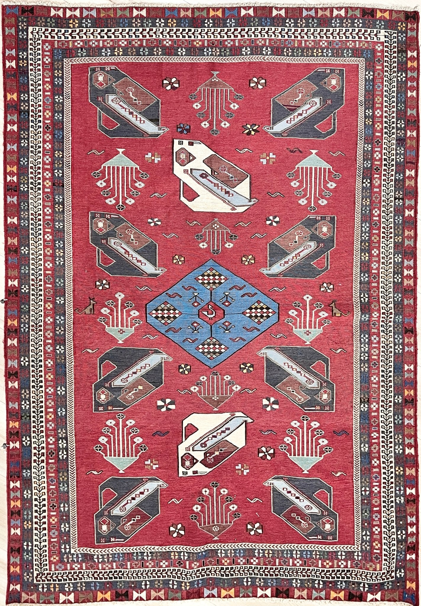 armenian soumak handmade wool vintage rug. Oriental rug shop San Francisco Bay Area. Buy vintage rug online free shipping