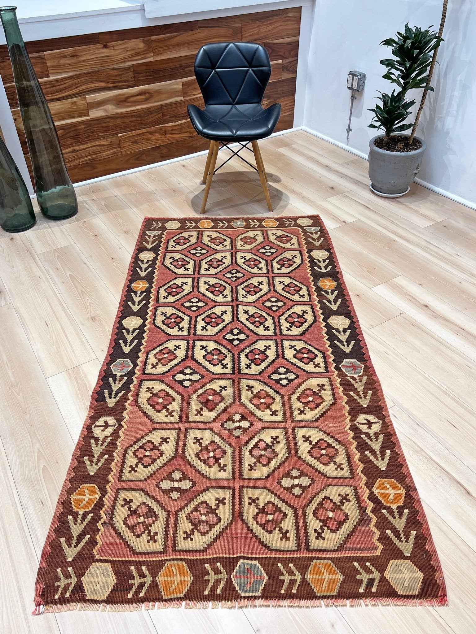 Handmade neutral color kilim rug shop san francisco bay area. Small wool flatweave carpet buy online.