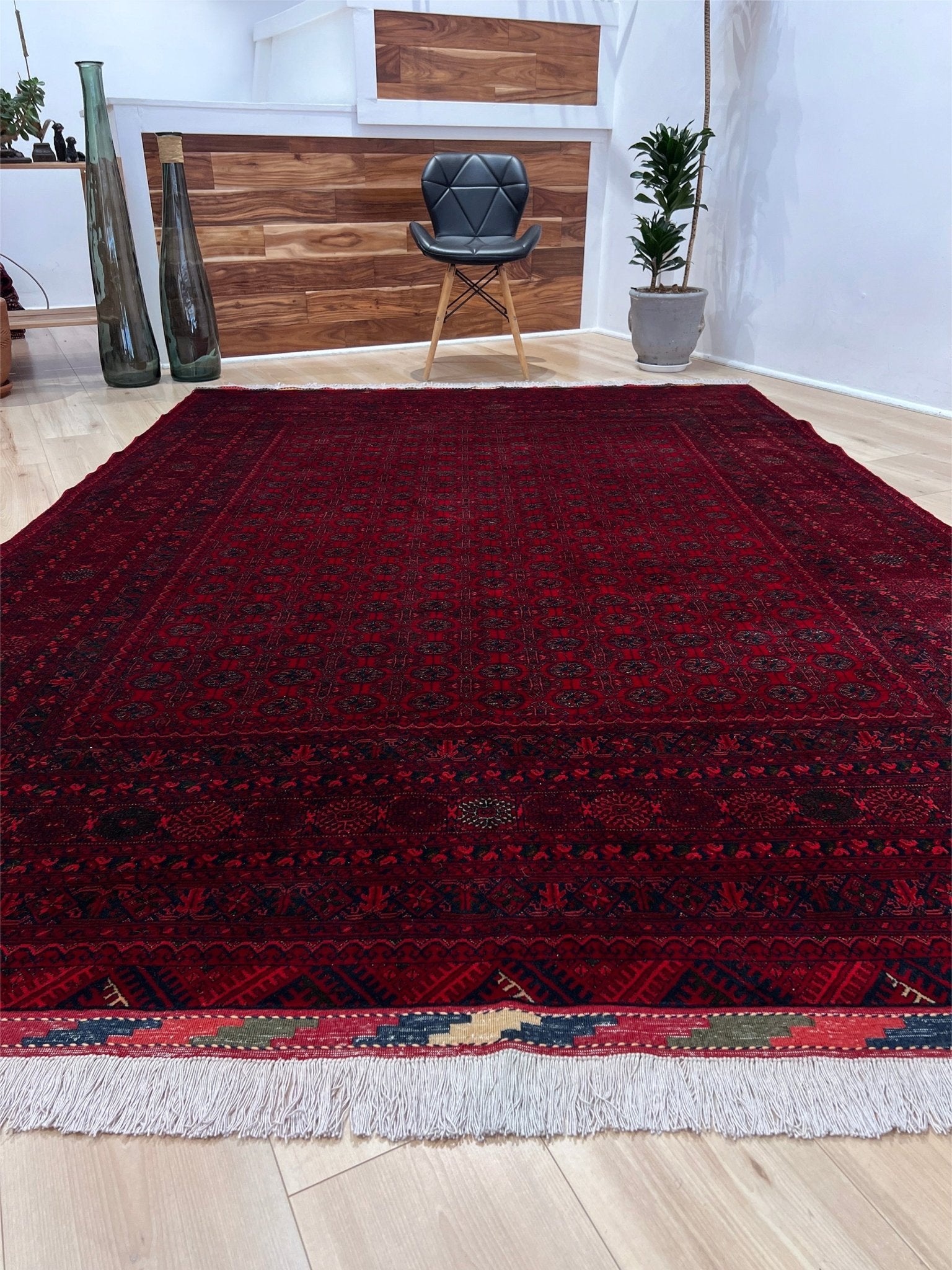 Khoja Roshnai Turkmen Rug. Handmade Wool Afghan Rug. Oriental rug shop san francisco bay area Menlo Park Palo Alto