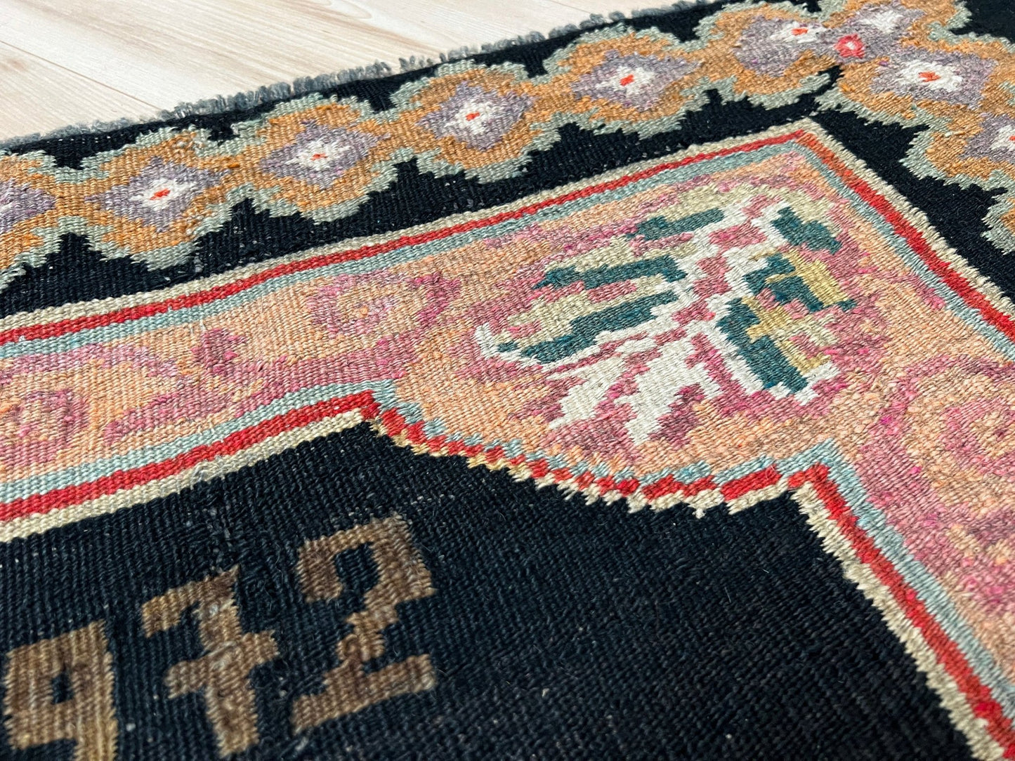 Rose Kilim • Handmade Moldovan Vintage Flatweave Rug (4'x7'6")