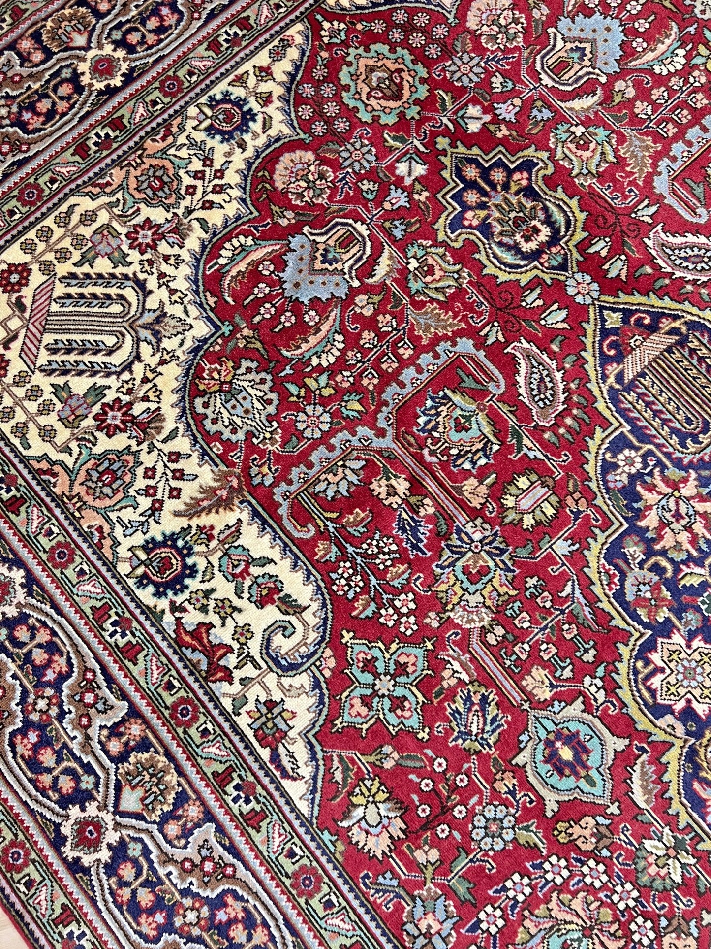 Tebriz large handmade wool persian area rug. Oriental rug shop san francisco bay area.