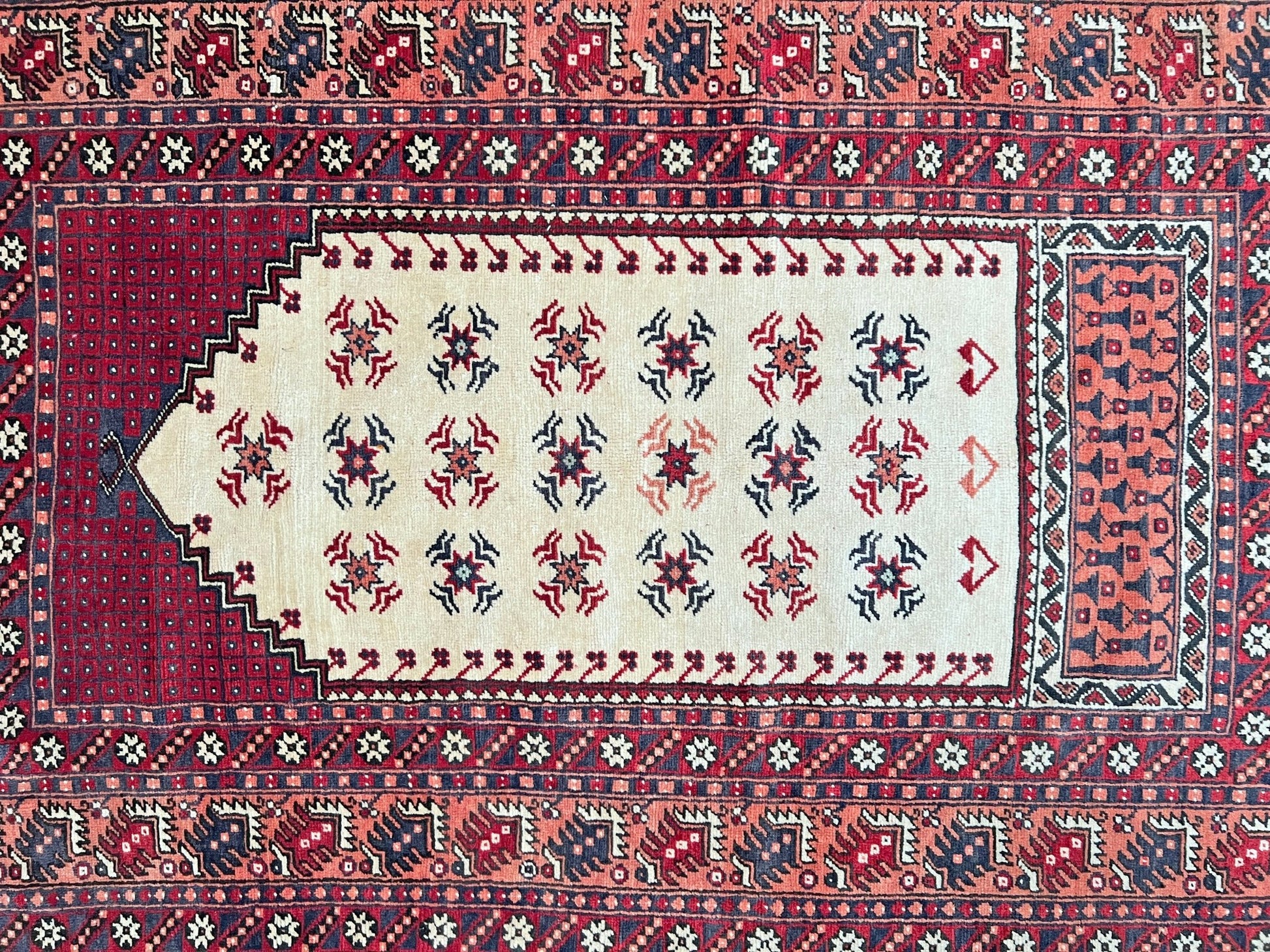 Yagcibedir vintage turkish prayer rug. Small 3x5 handmade wool rug rug shop san francisco bay area. Buy handmade rug online