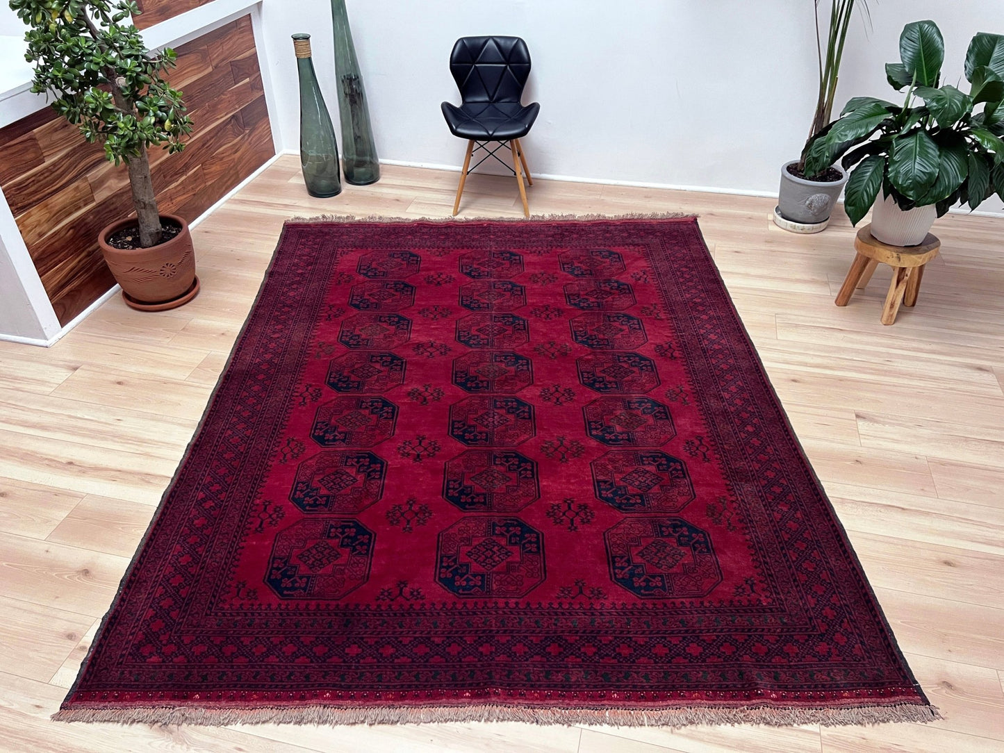 Ersari elephant foot turkmen rug. Oriental rug shop san francisco bay area. 6x8 burgundy rug. Buy handmade rug online