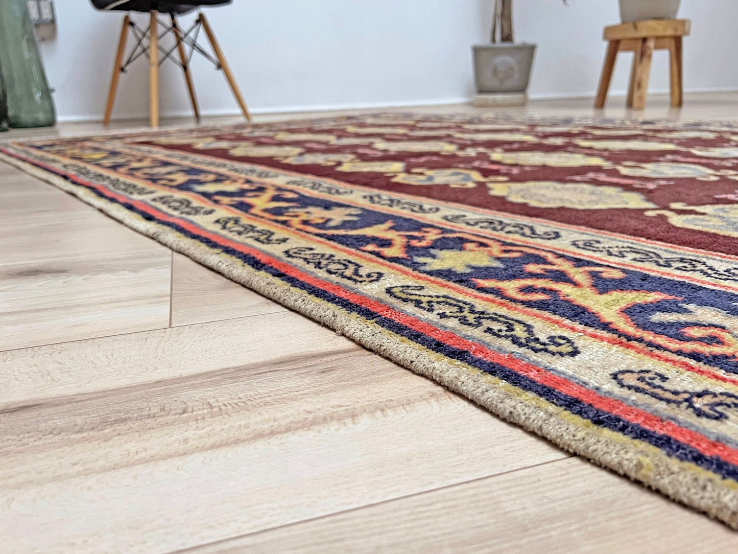 Small wool Rug for living room bedroom study dining. Vintage rug shop san francisco bay area. Buy handmade rug online