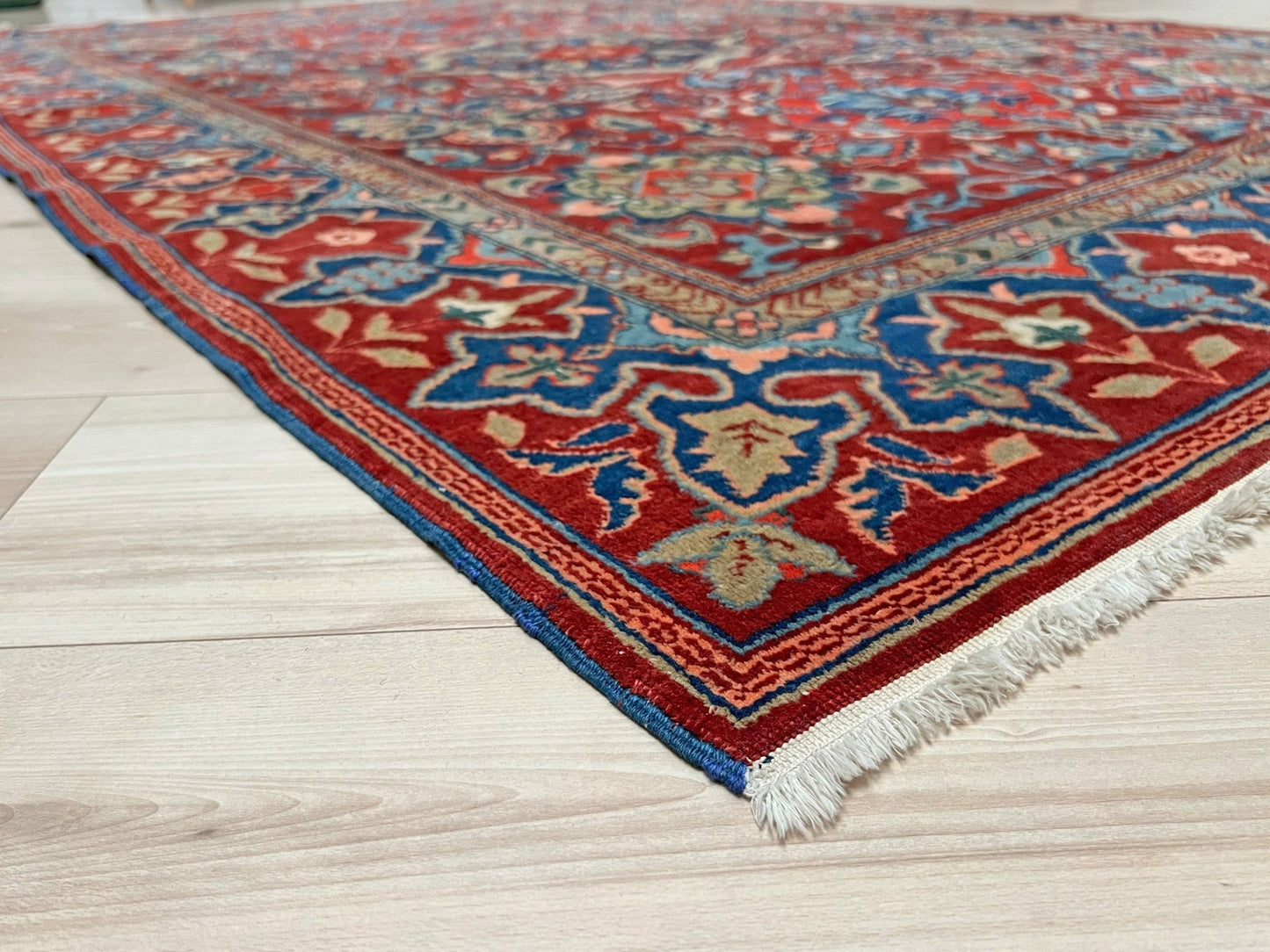 kuba handmade wool caucasian vintage floral rug. Small scatter 5x7 rug. Oriental rug shop San Francisco Bay Area