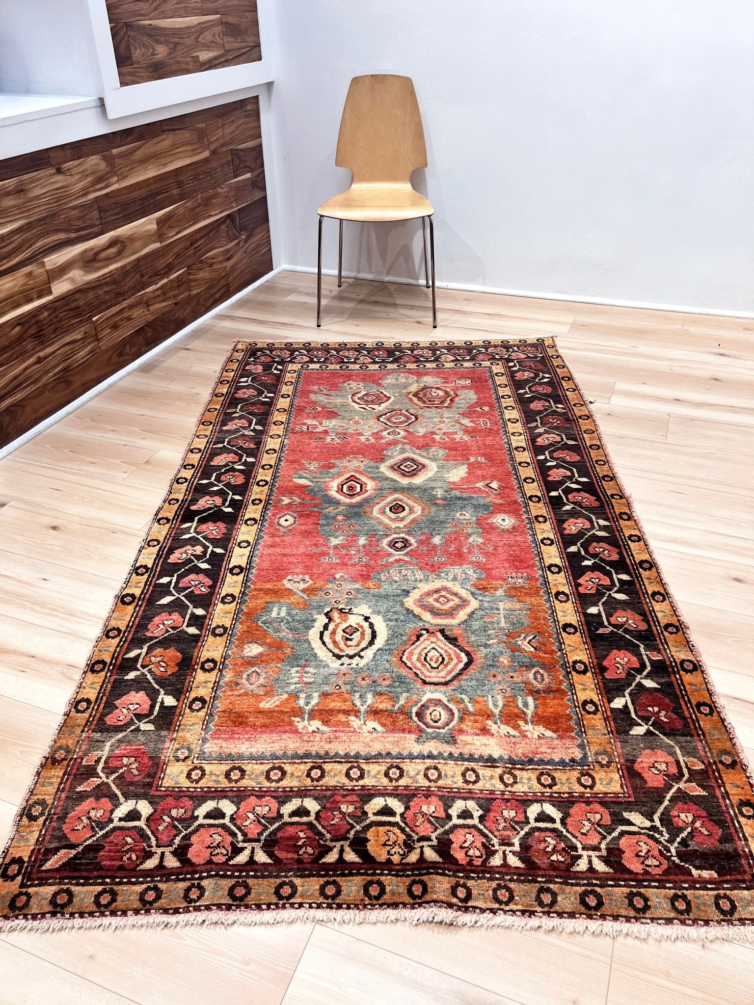 Karabagh Caucasian vintage wide runner wool rug. Oriental rug shop san francisco bay area. Buy handmade wool rug online