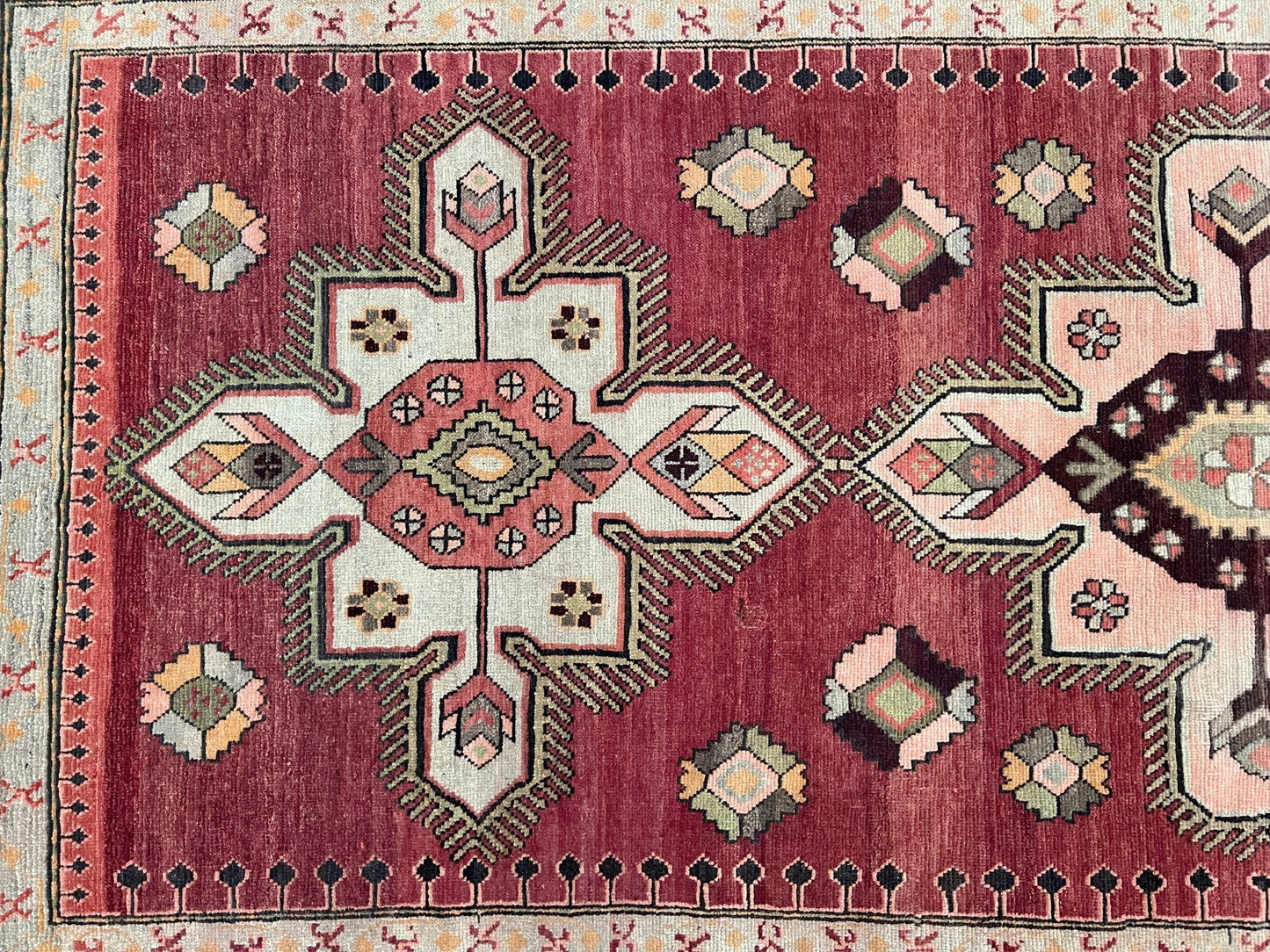 Antique Kuba Caucasian rug. Handmade wool wide runner rug. Oriental rug shop san francisco bay area. Buy rug online