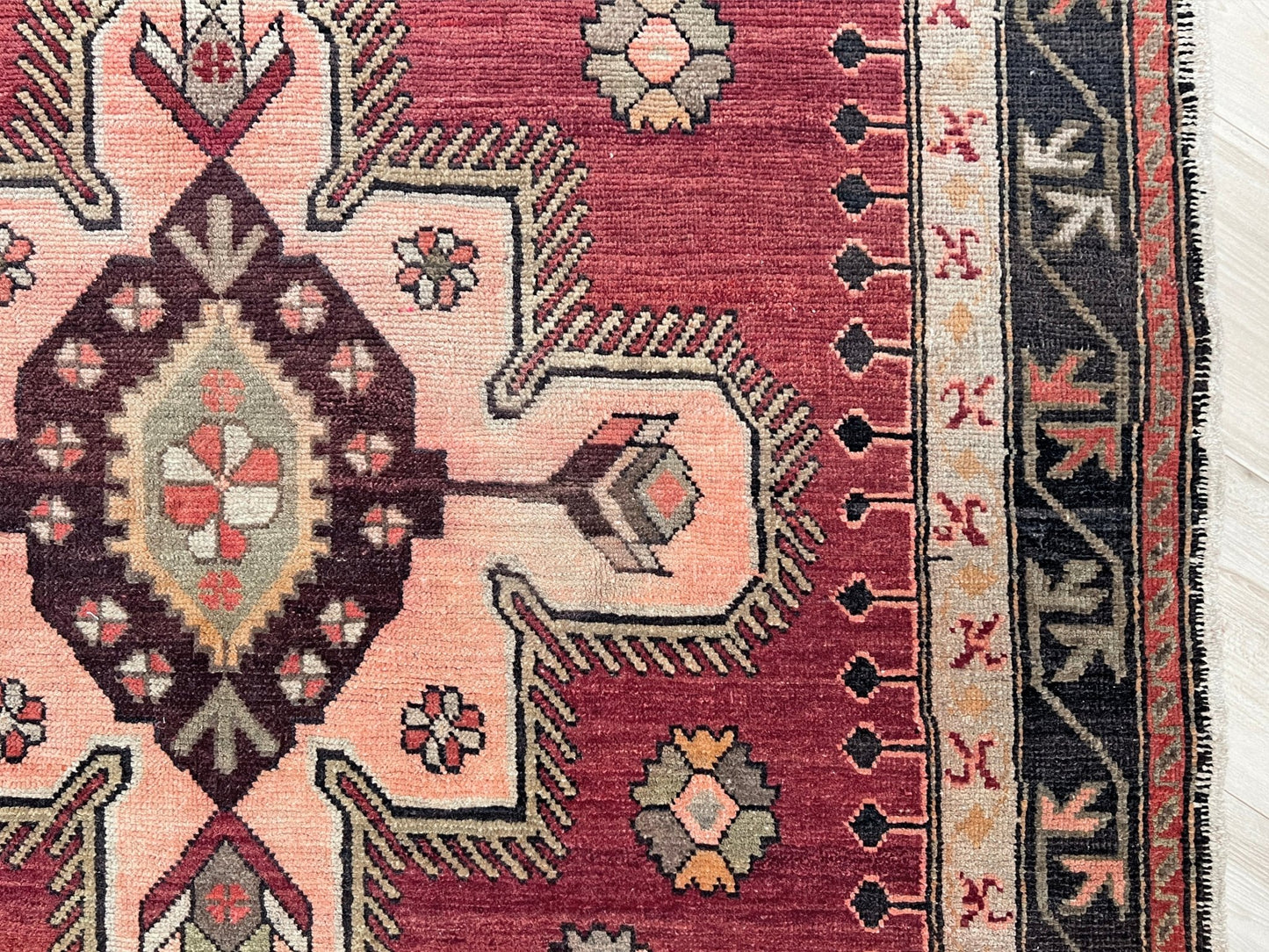 Antique Kuba Caucasian rug. Handmade wool wide runner rug. Oriental rug shop san francisco bay area. Buy rug online