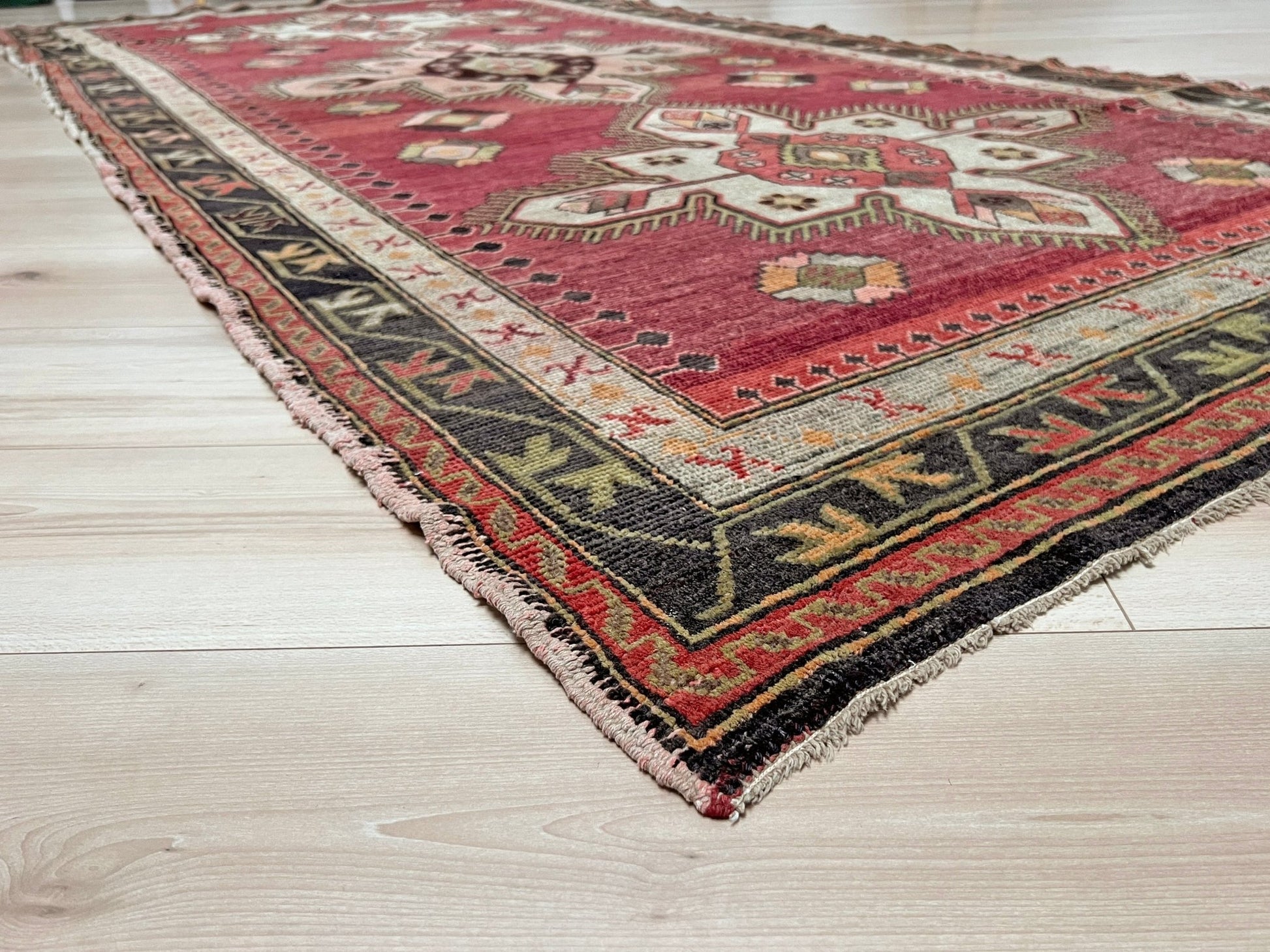 Antique Kuba Caucasian rug. Handmade wool wide runner rug. Oriental rug shop san francisco bay area. Buy rug online