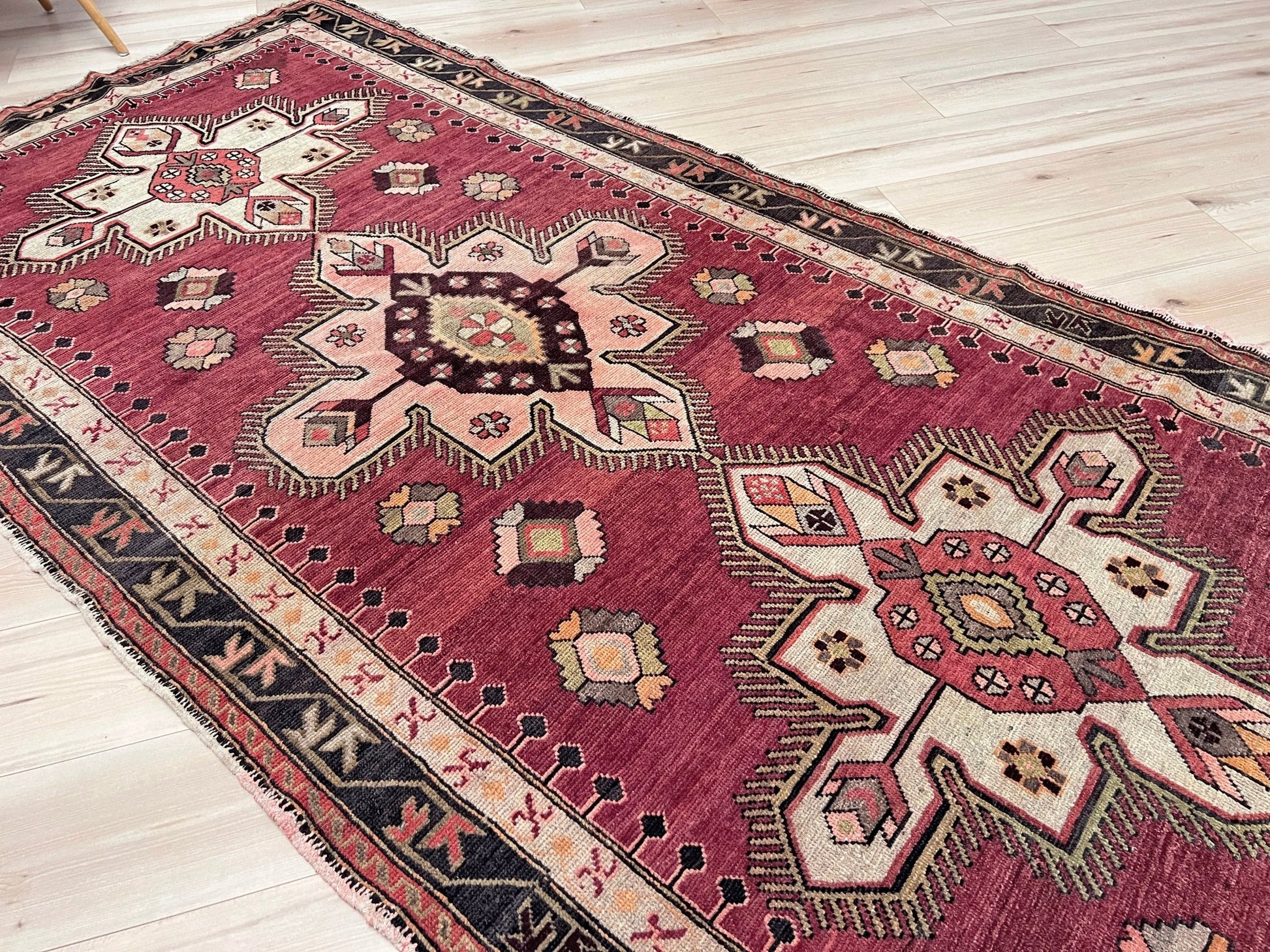 Antique Kuba Caucasian rug. Handmade wool wide runner rug. Oriental rug shop san francisco bay area. Buy rug online