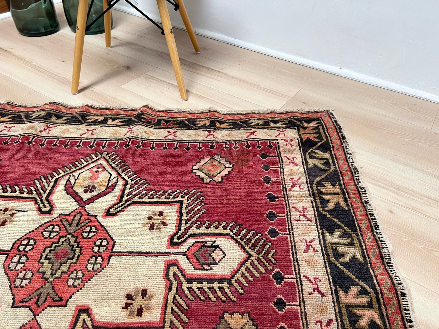 Antique Kuba Caucasian rug. Handmade wool wide runner rug. Oriental rug shop san francisco bay area. Buy rug online