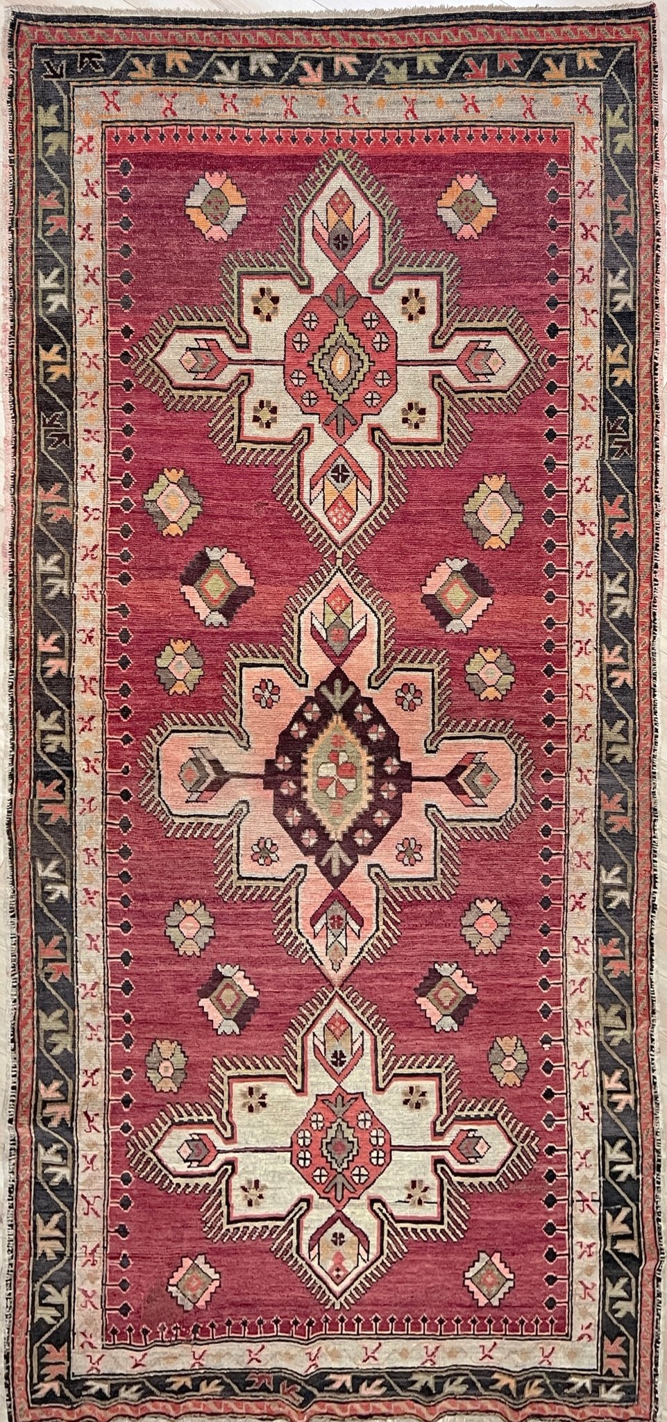 Antique Kuba Caucasian rug. Handmade wool wide runner rug. Oriental rug shop san francisco bay area. Buy rug online