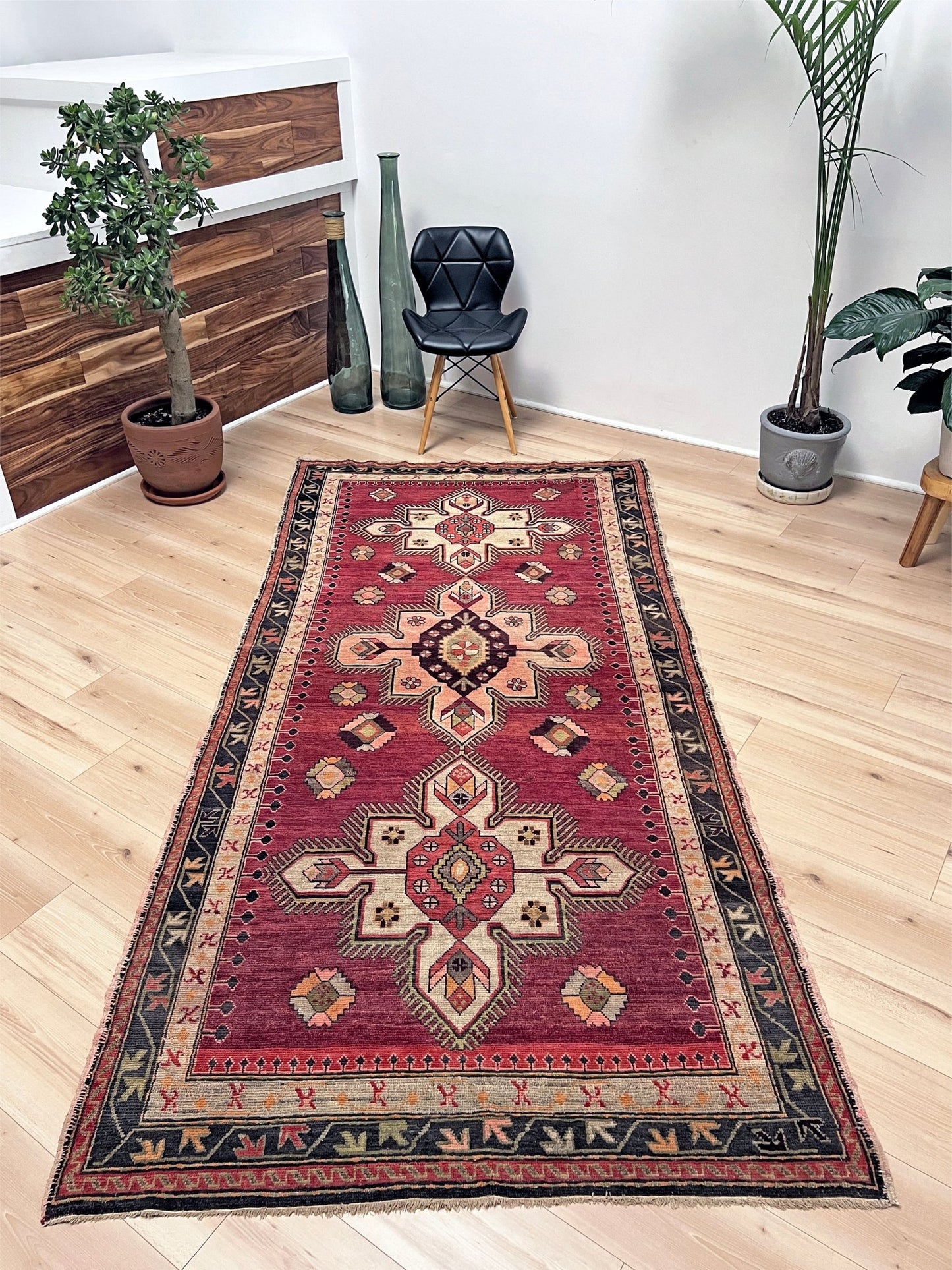 Antique Kuba Caucasian rug. Handmade wool wide runner rug. Oriental rug shop san francisco bay area. Buy rug online