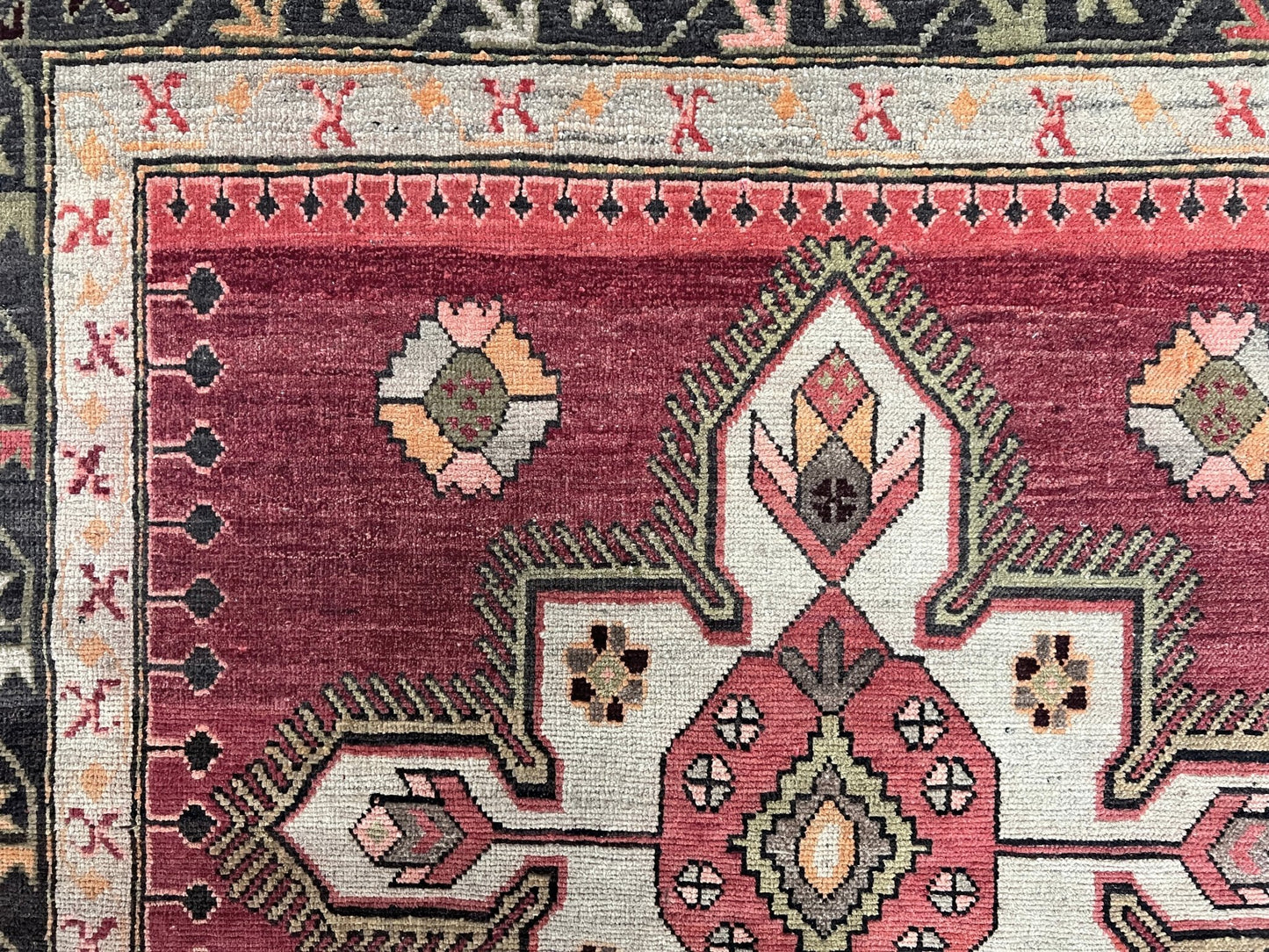Antique Kuba Caucasian rug. Handmade wool wide runner rug. Oriental rug shop san francisco bay area. Buy rug online