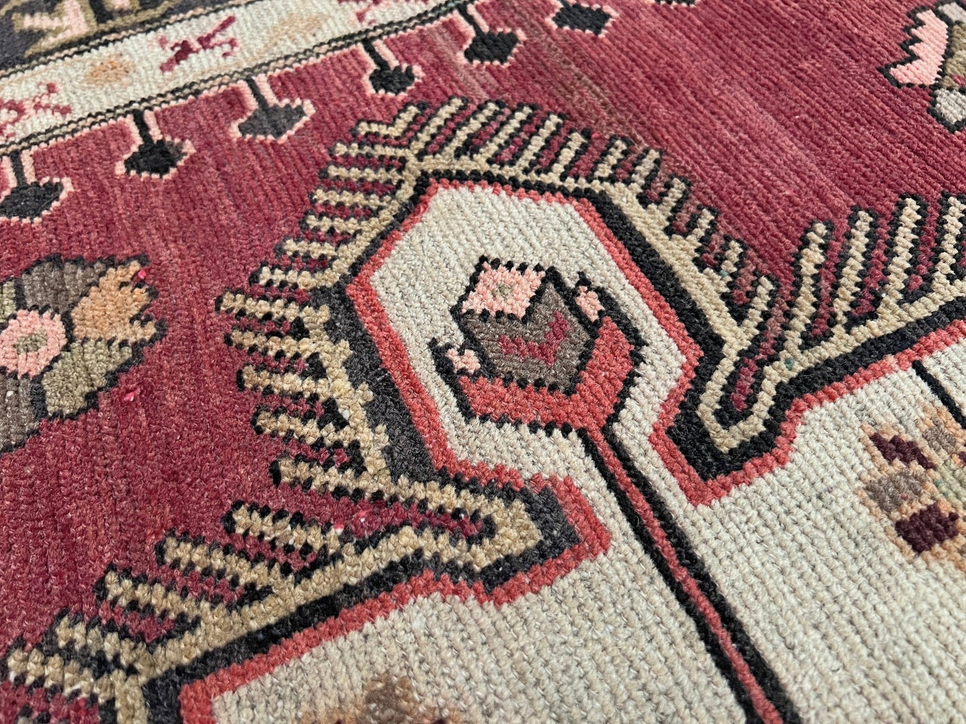 Antique Kuba Caucasian rug. Handmade wool wide runner rug. Oriental rug shop san francisco bay area. Buy rug online