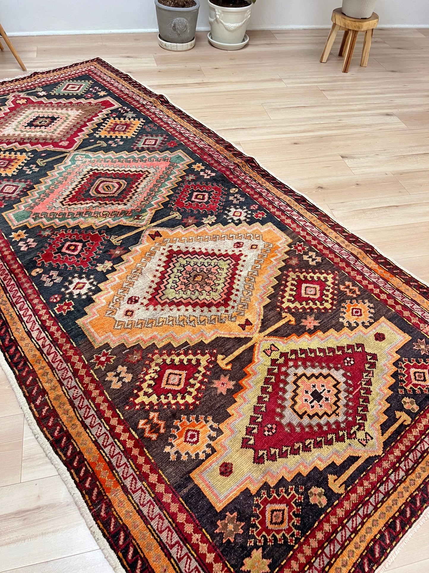 Kuba caucasian handmade wool vintage wide runner rug. Buy oriental rug shop san francisco bay area. Buy rug online free