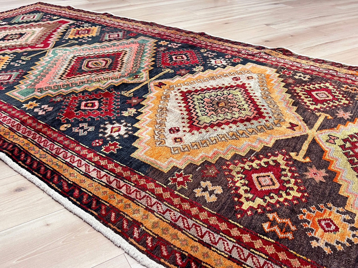 Kuba caucasian handmade wool vintage wide runner rug. Buy oriental rug shop san francisco bay area. Buy rug online free