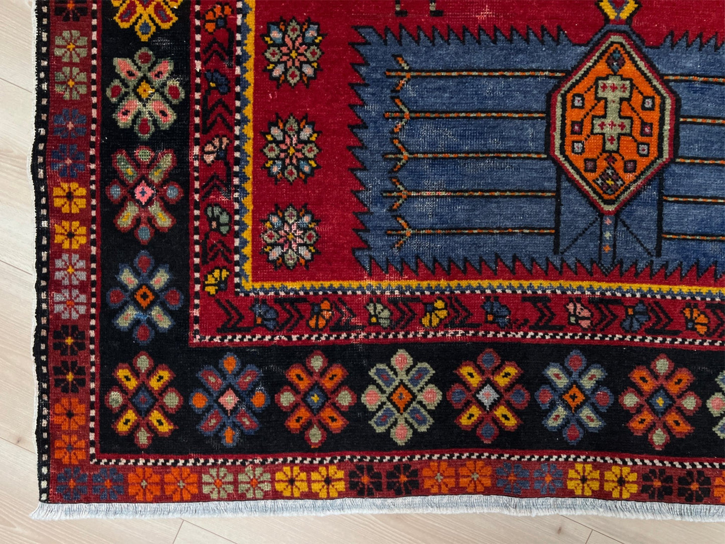 Armenian peacock caucasian rug. Handmade scatter small rug shop san francisco bay area. Buy wool antique rug online