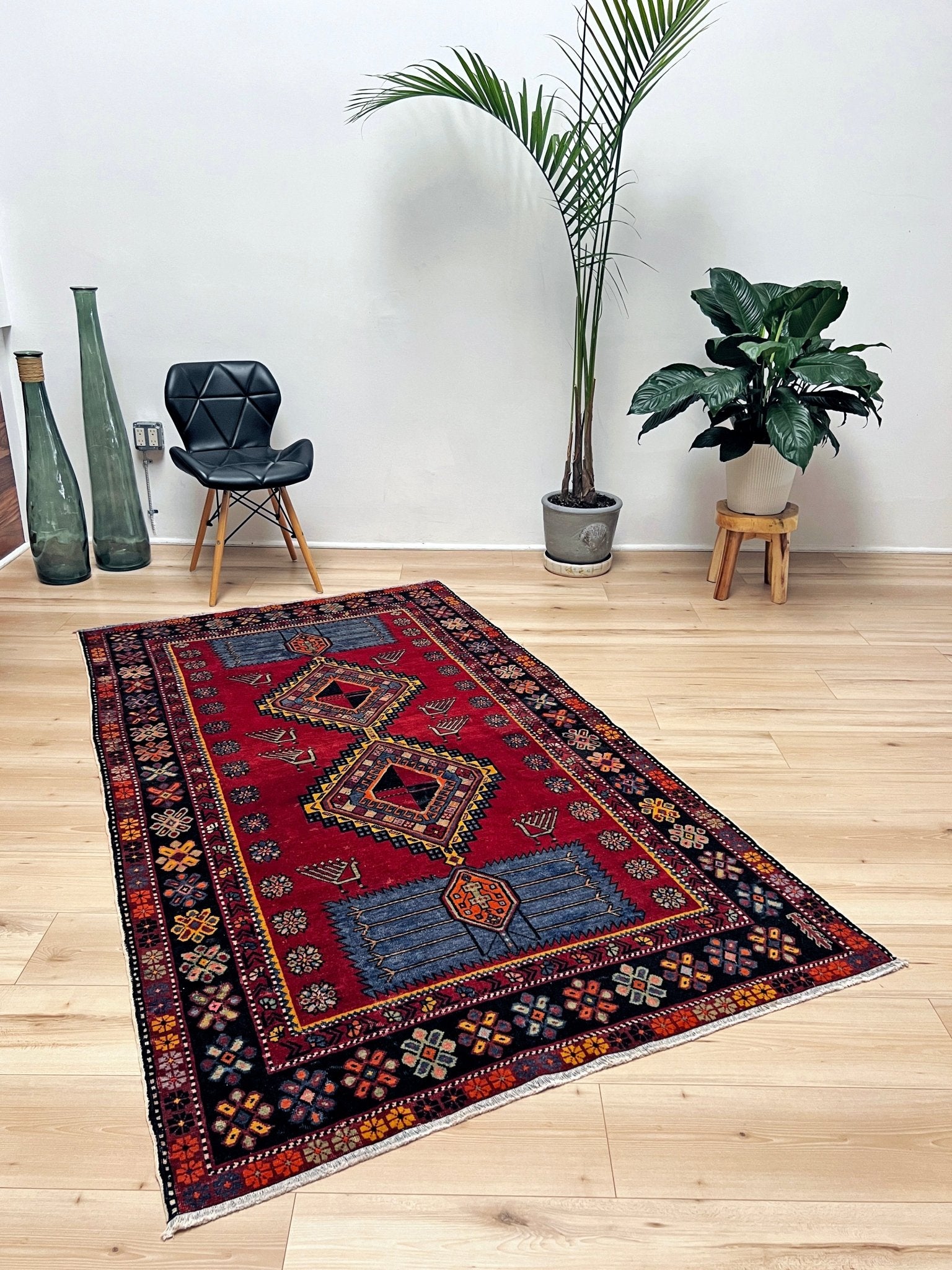 Armenian peacock caucasian rug. Handmade scatter small rug shop san francisco bay area. Buy wool antique rug online