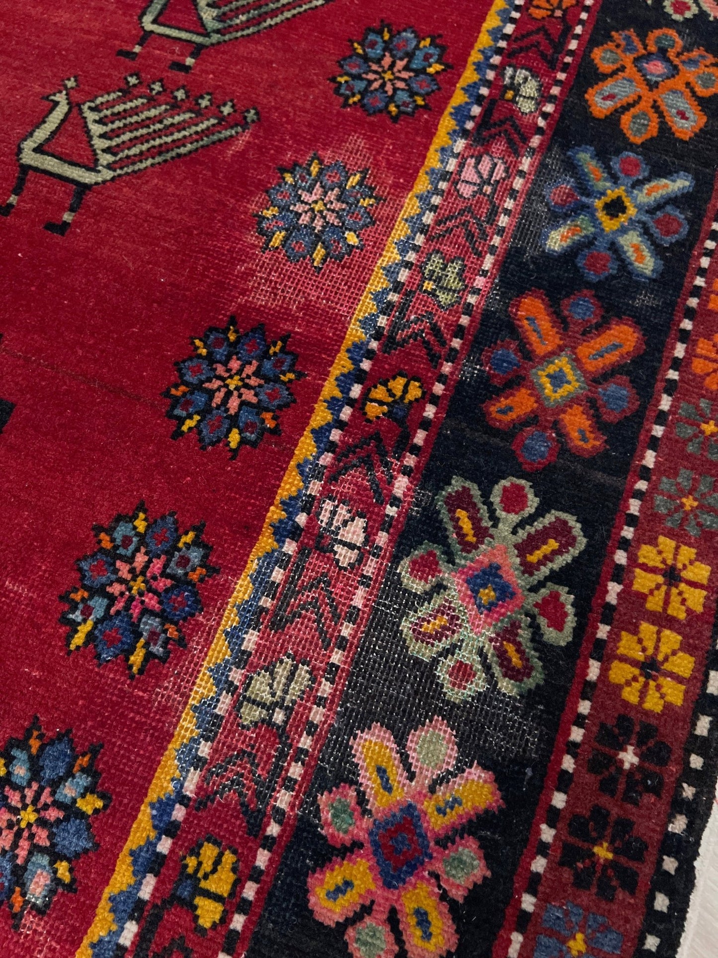 Armenian peacock caucasian rug. Handmade scatter small rug shop san francisco bay area. Buy wool antique rug online