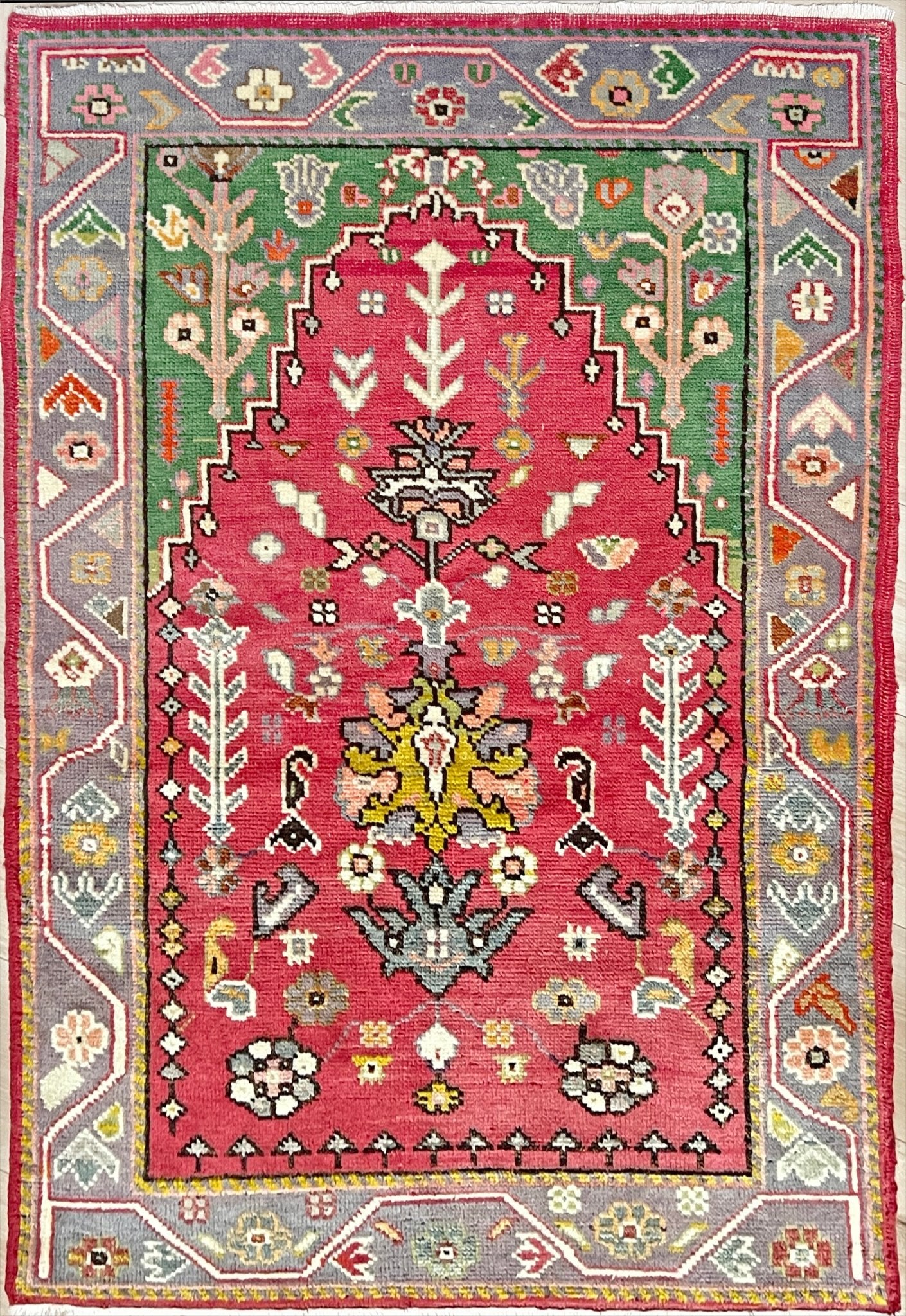 Maden handmade wool vintage turkish mini rug. Turkish rug shop san francisco bay area. Handmade wool rug buy online