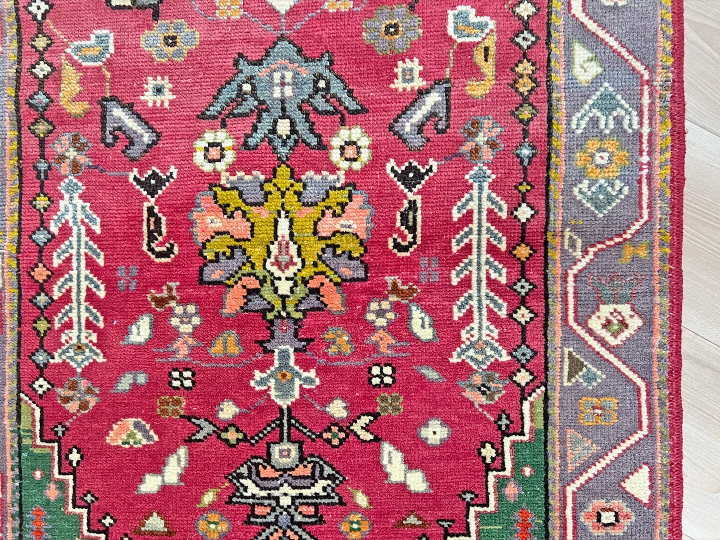 Maden handmade wool vintage turkish mini rug. Turkish rug shop san francisco bay area. Handmade wool rug buy online