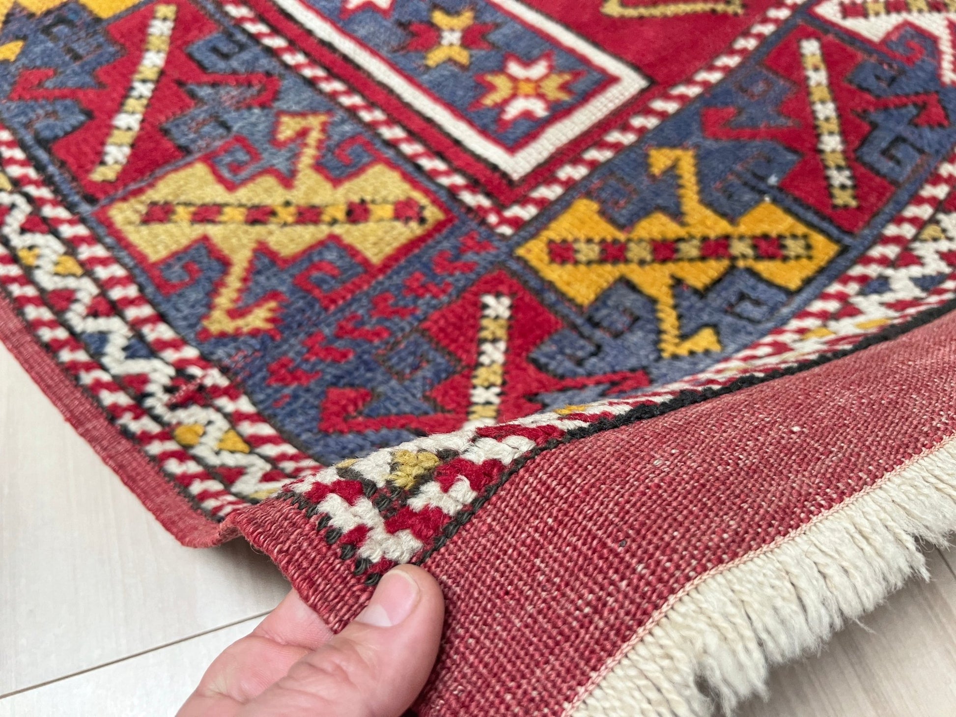 Canakkale vintage turkish rug Handmade wool small rug for nursery living room bedroom Turkish rug shop san francisco bay area