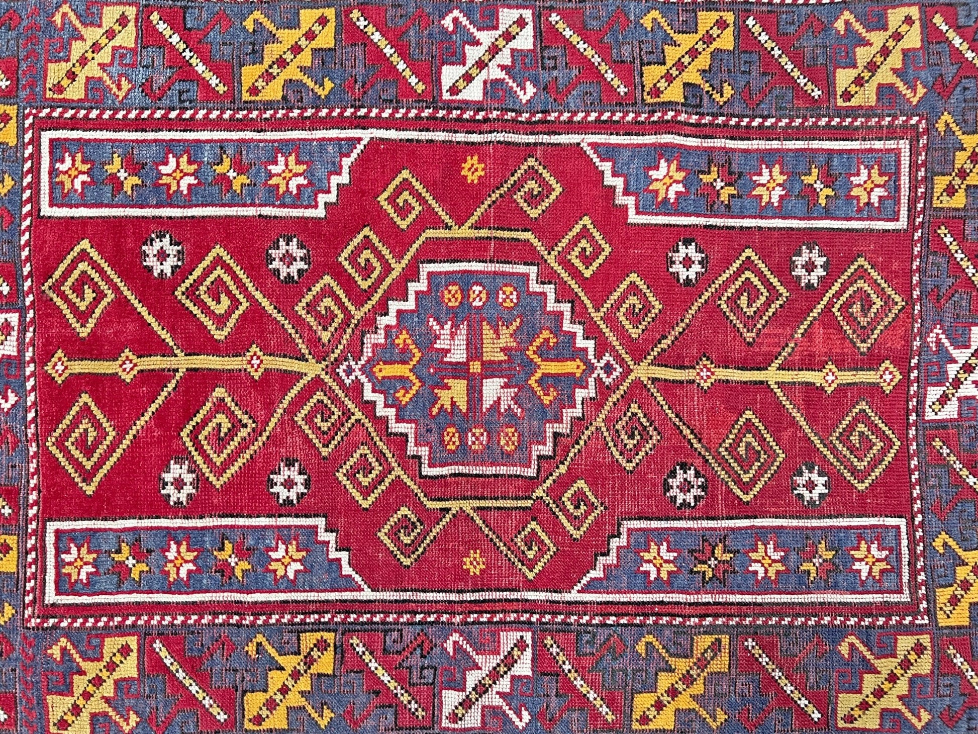 Canakkale vintage turkish rug Handmade wool small rug for nursery living room bedroom Turkish rug shop san francisco bay area