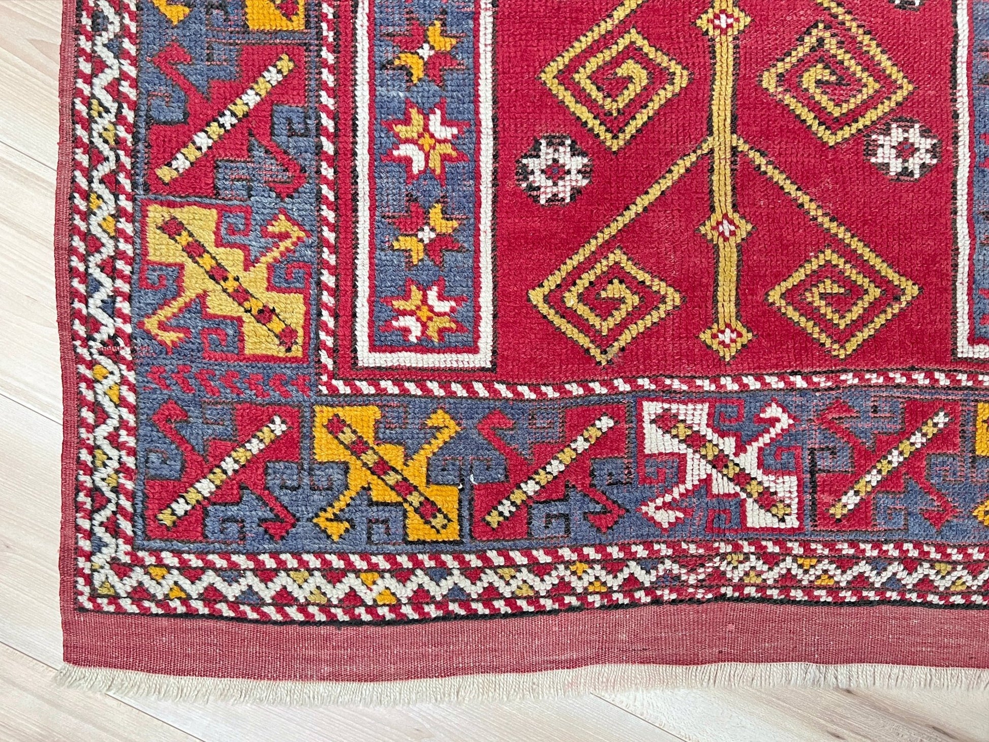 Canakkale vintage turkish rug Handmade wool small rug for nursery living room bedroom Turkish rug shop san francisco bay area