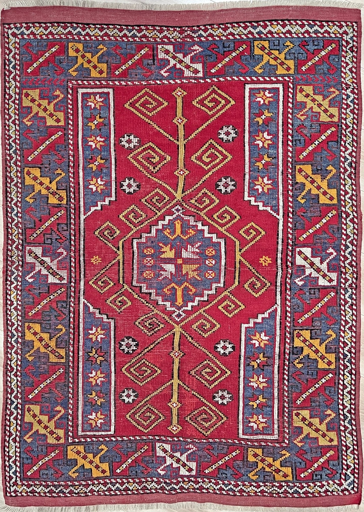 Canakkale vintage turkish rug Handmade wool small rug for nursery living room bedroom Turkish rug shop san francisco bay area