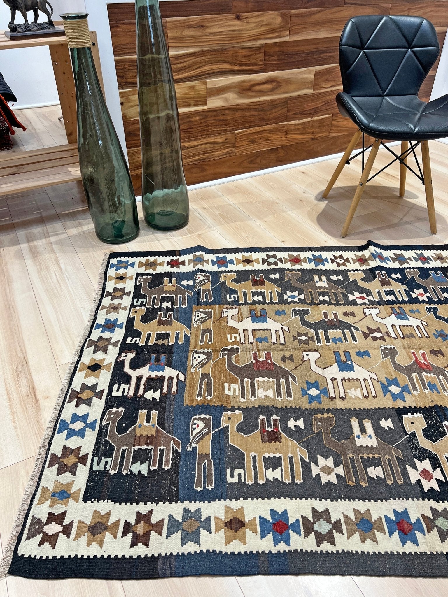  camel caravan persian vintage kilim rug shop san francisco bay area. Oriental rug shop. Buy handmade wool flatweave rug carpet.