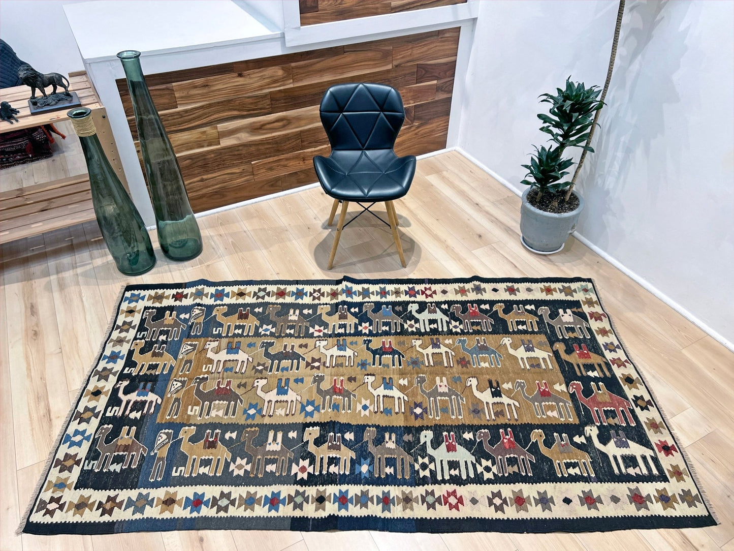  camel caravan persian vintage kilim rug shop san francisco bay area. Oriental rug shop. Buy handmade wool flatweave rug carpet.