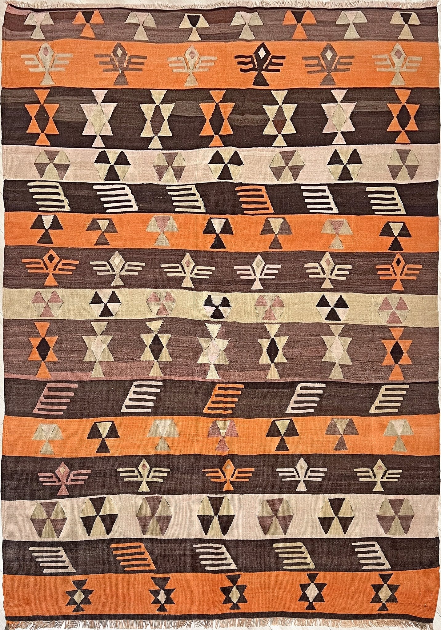 Navajo style flatweave Turkish Kilim rug shop san francisco bay area. 6x8 Handmade wool rug. Buy handmade rug online.