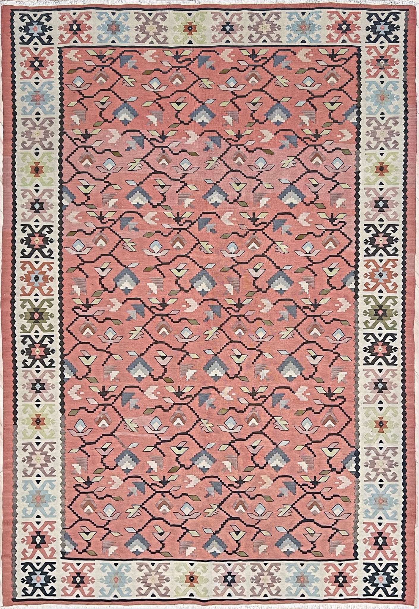 Pirot Kilim • Handmade Semi-antique Flatweave  Rug (5'3"x7'8")