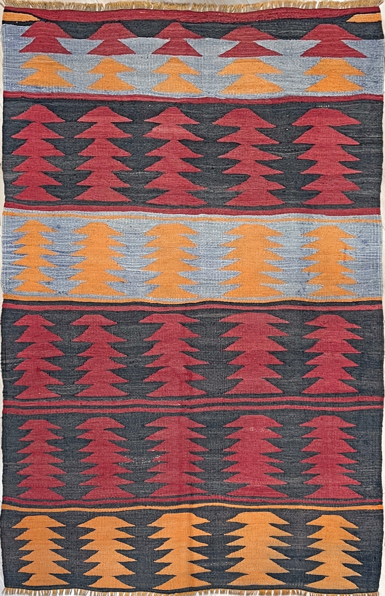 Denizli vibrant turkish kilim rug shop san francisco bay area. Buy handmade wool rug for nursery.