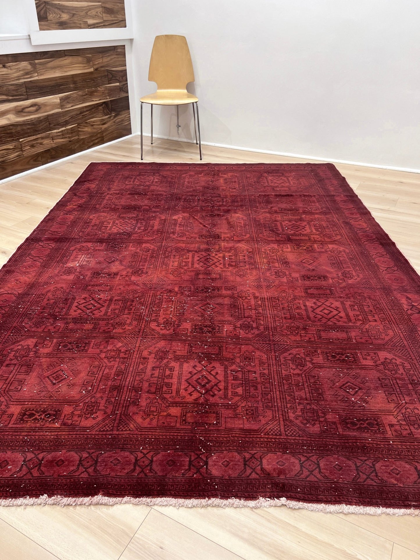 Large red overdyed handmade wool turkish rug San Francisco Bay Area. Buy rugs online free shipping to USA and Canada.